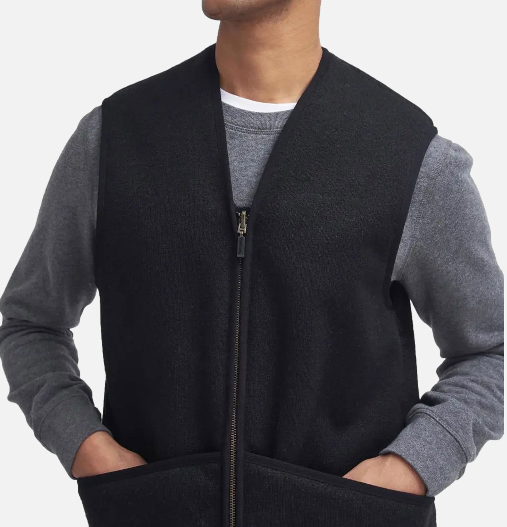 Barbour Warm Pile Zip Vest Black
