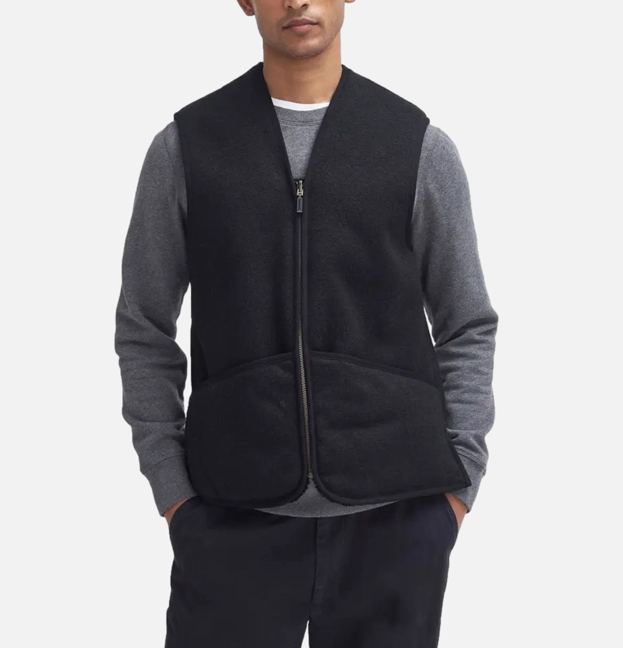 Barbour Warm Pile Zip Vest Black