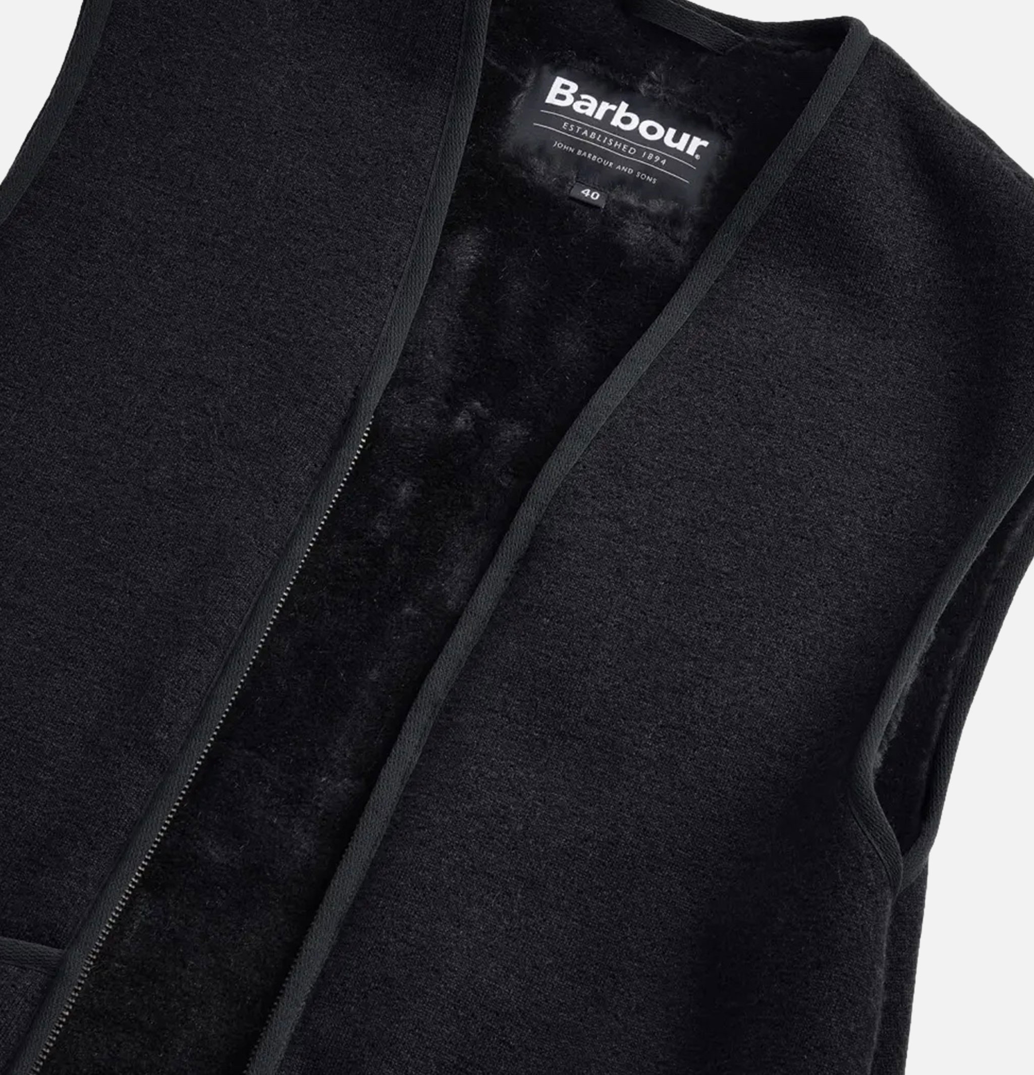 Barbour Warm Pile Zip Vest Black