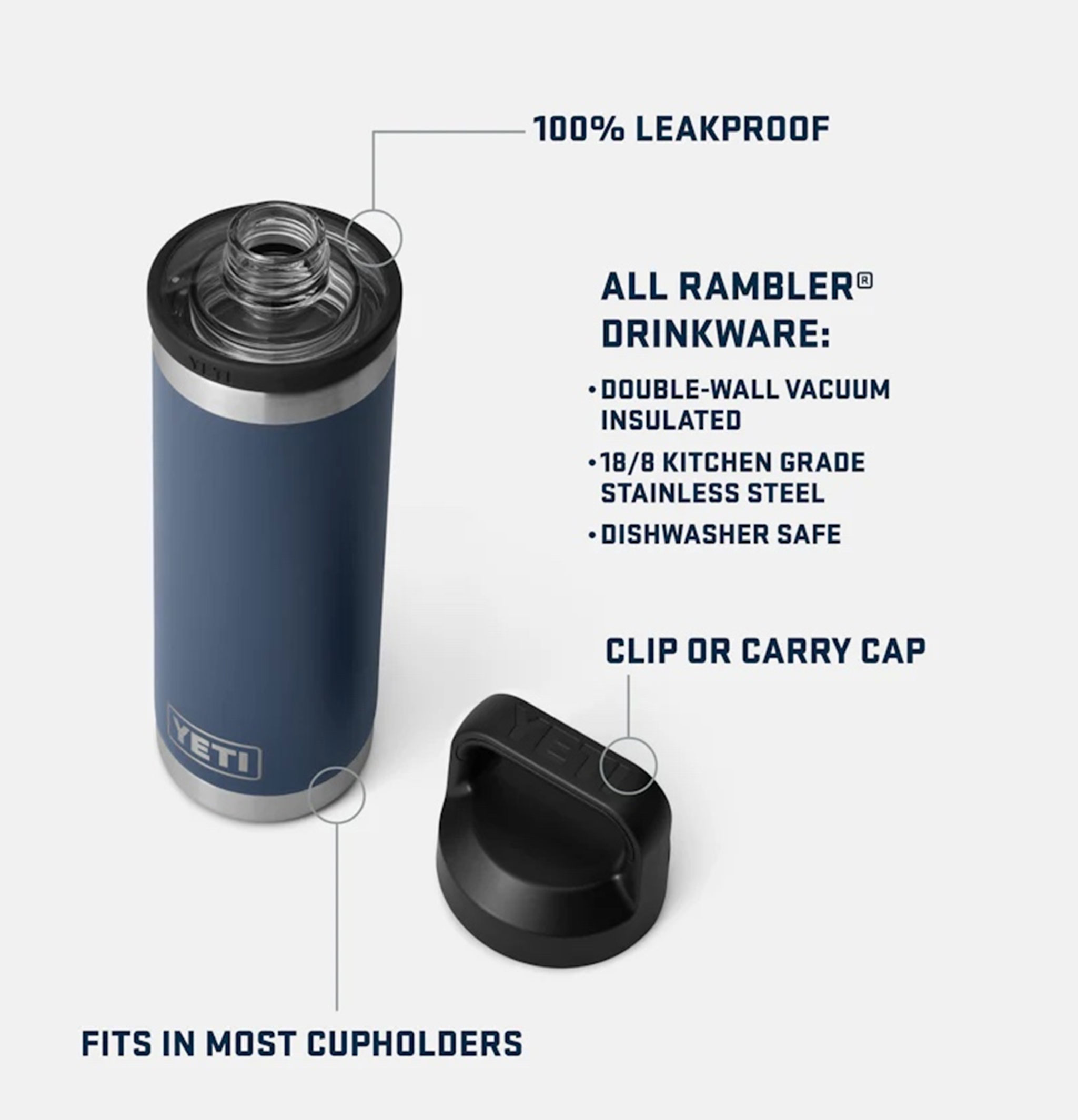Yeti Rambler Bottle Chug 18oz King Crabe
