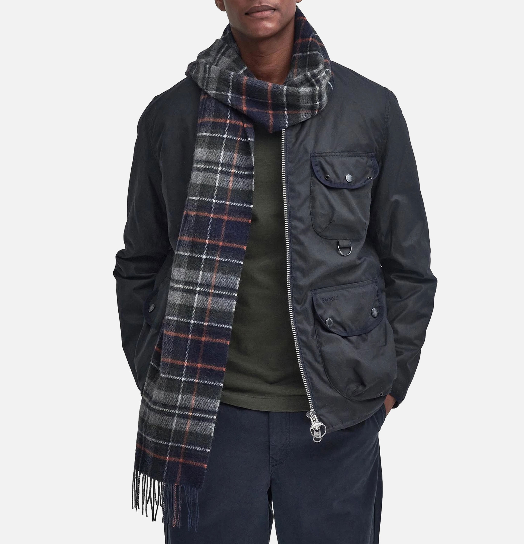 Barbour Écharpe New Check Navy Dark Ging