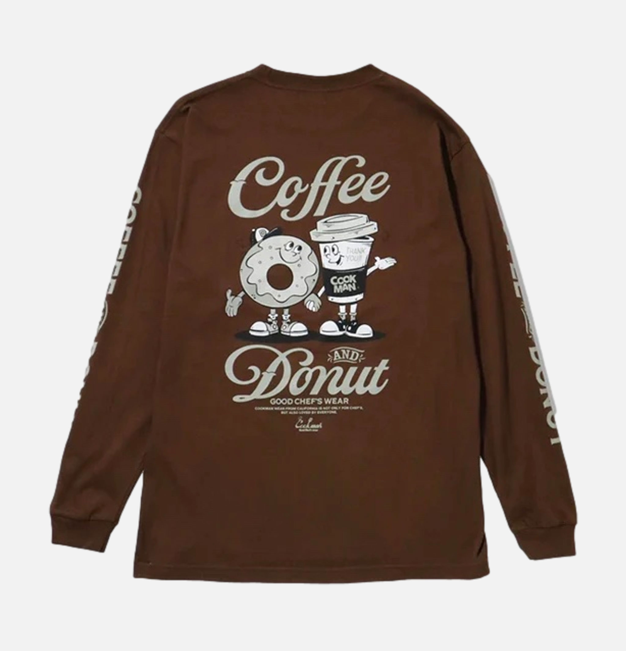 Cookman Tee Ls Coffee Donut Dark Brown