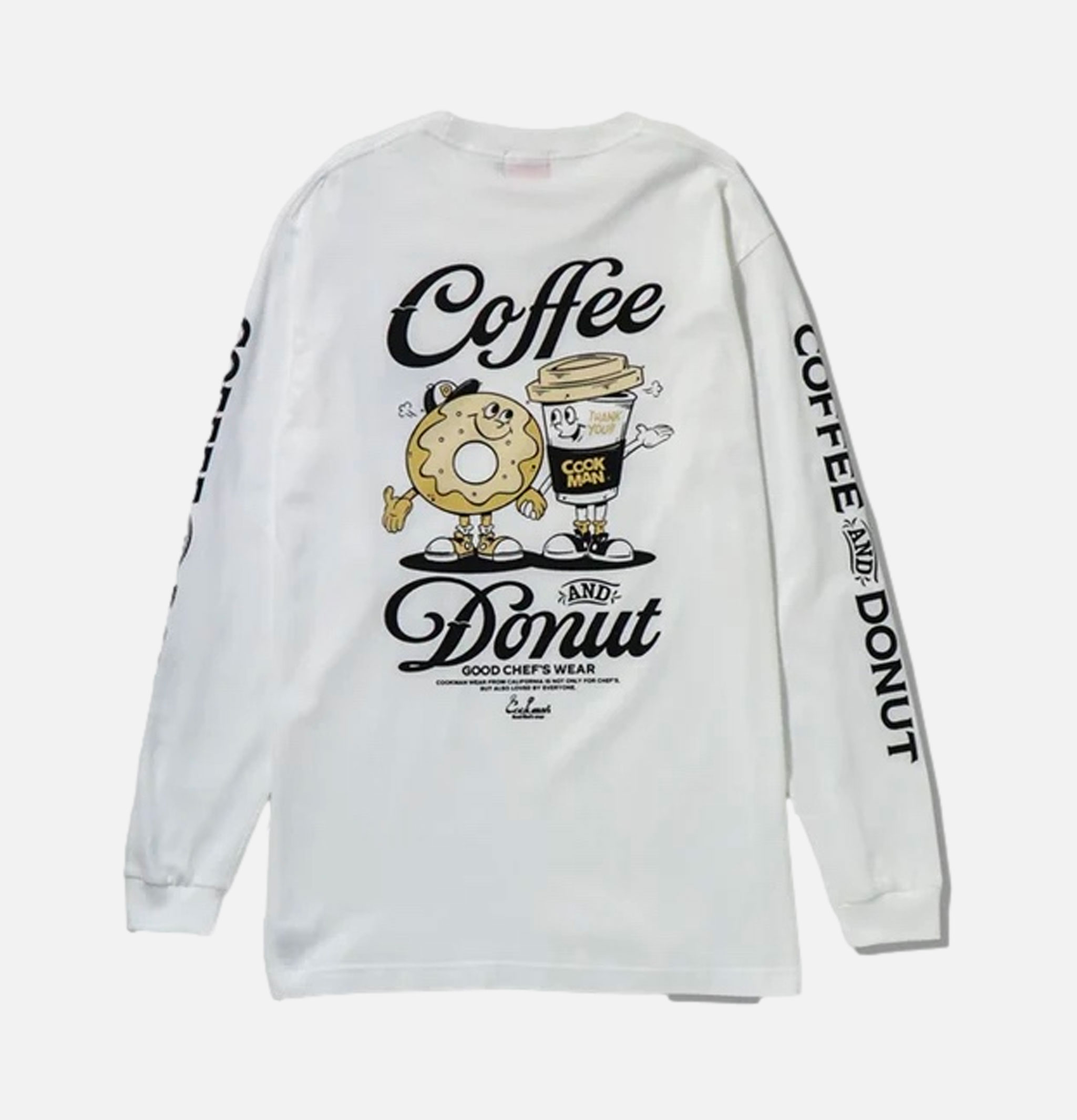 Cookman Tee Ls Coffee Donut White
