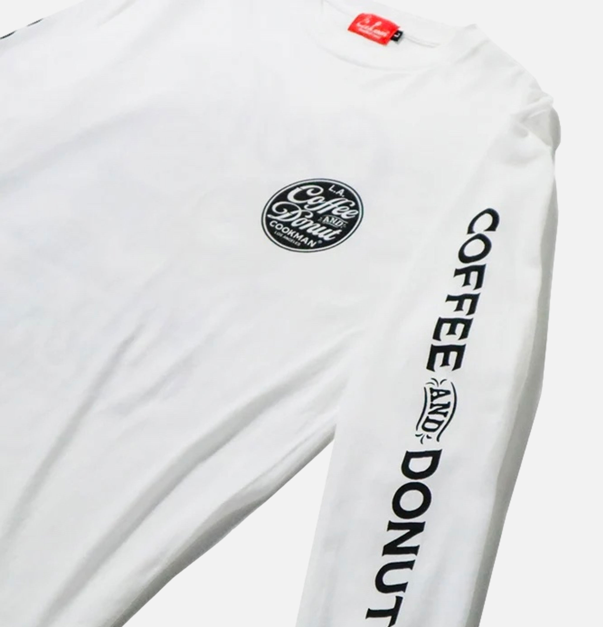 Cookman Tee Ls Coffee Donut White