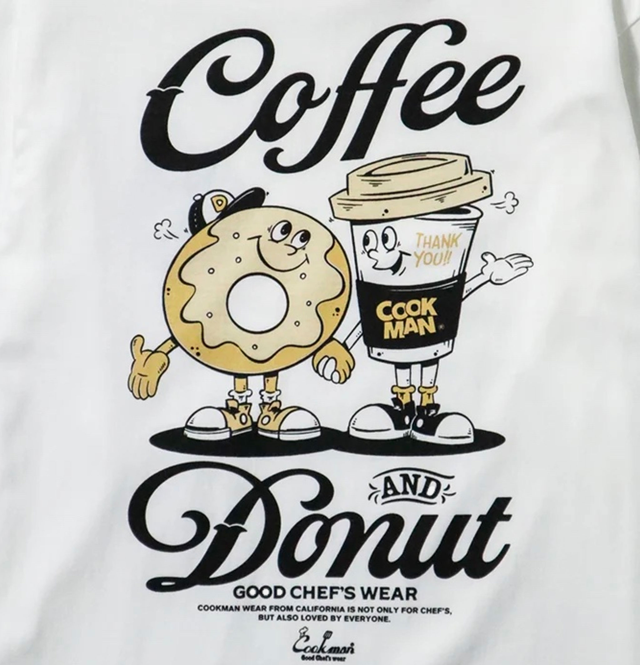 Cookman Tee Ls Coffee Donut White