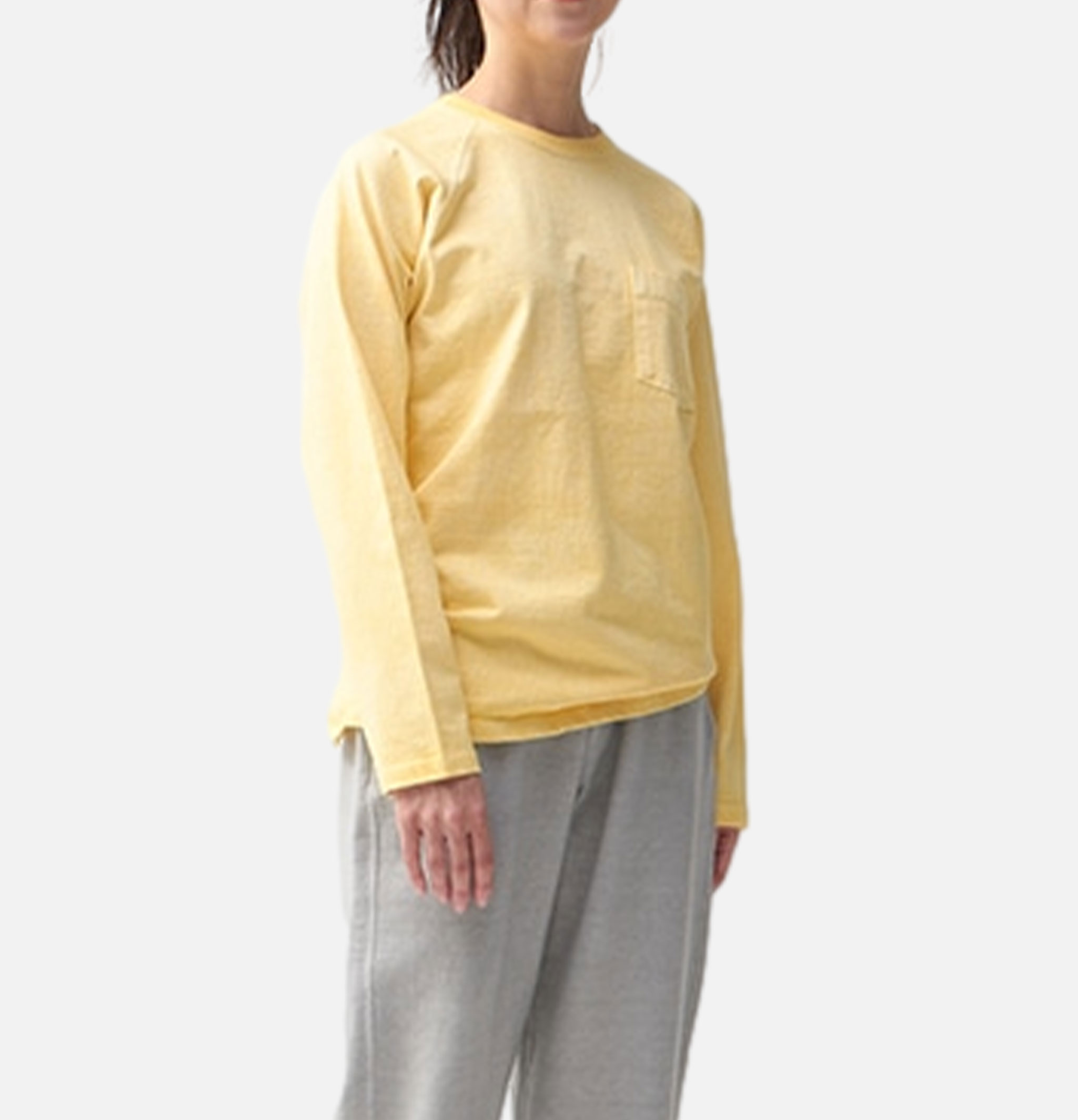 Good On Japan Ls Heavy Raglan Pkt Tee Straw