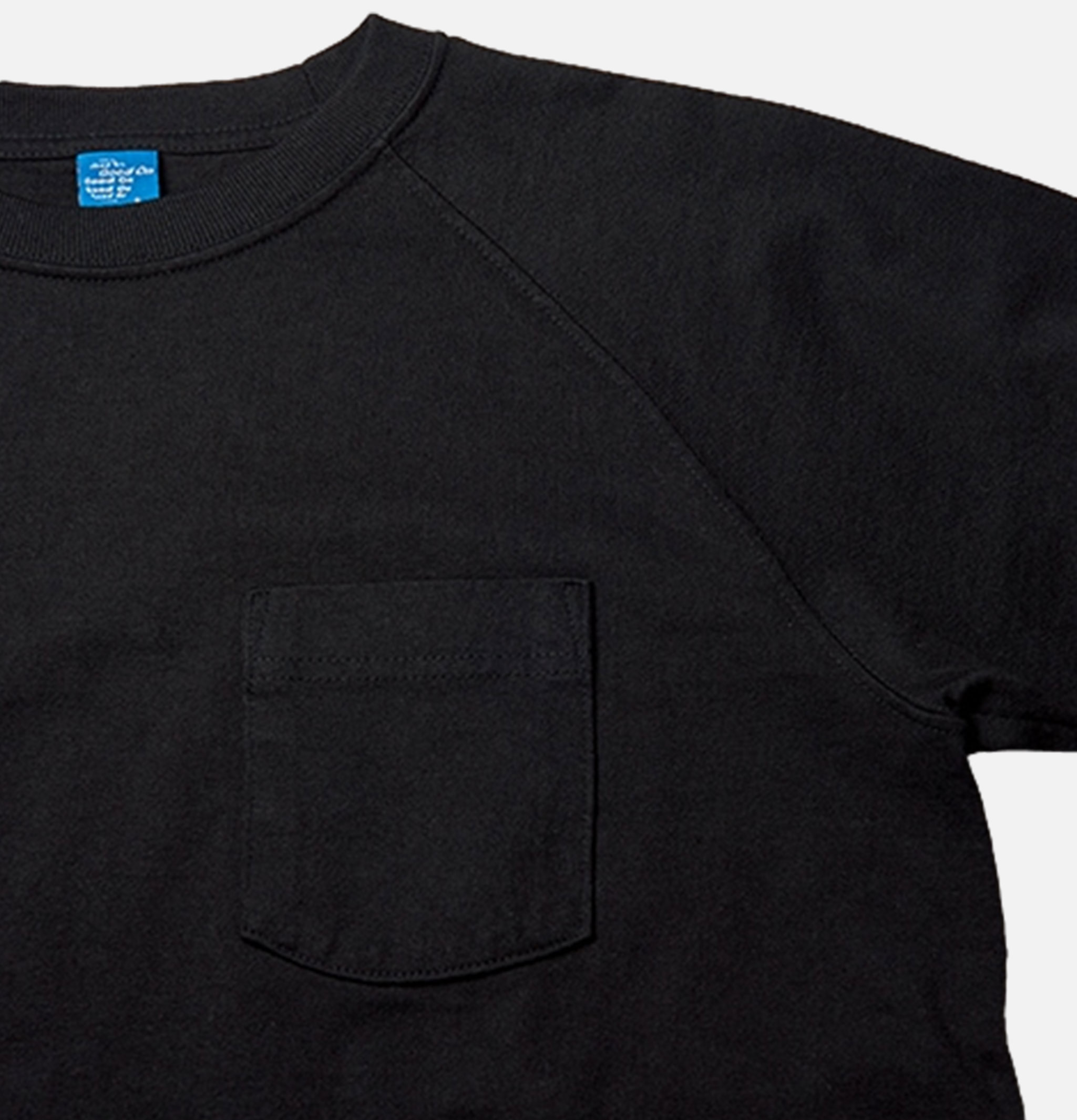 Good On Japan Ls Heavy Raglan Pocket Tee Black