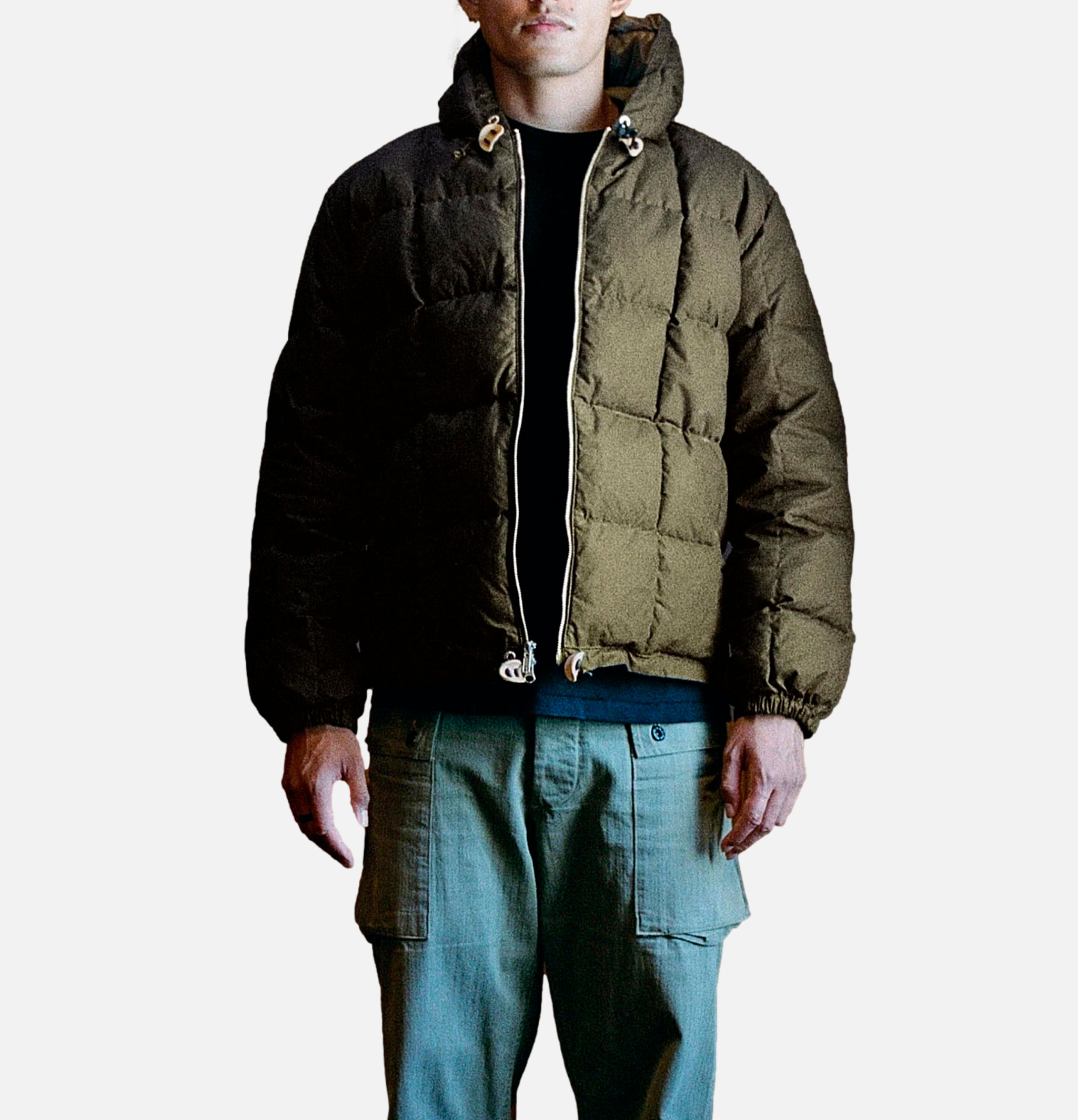Hooded Sweat Wax Green Wood