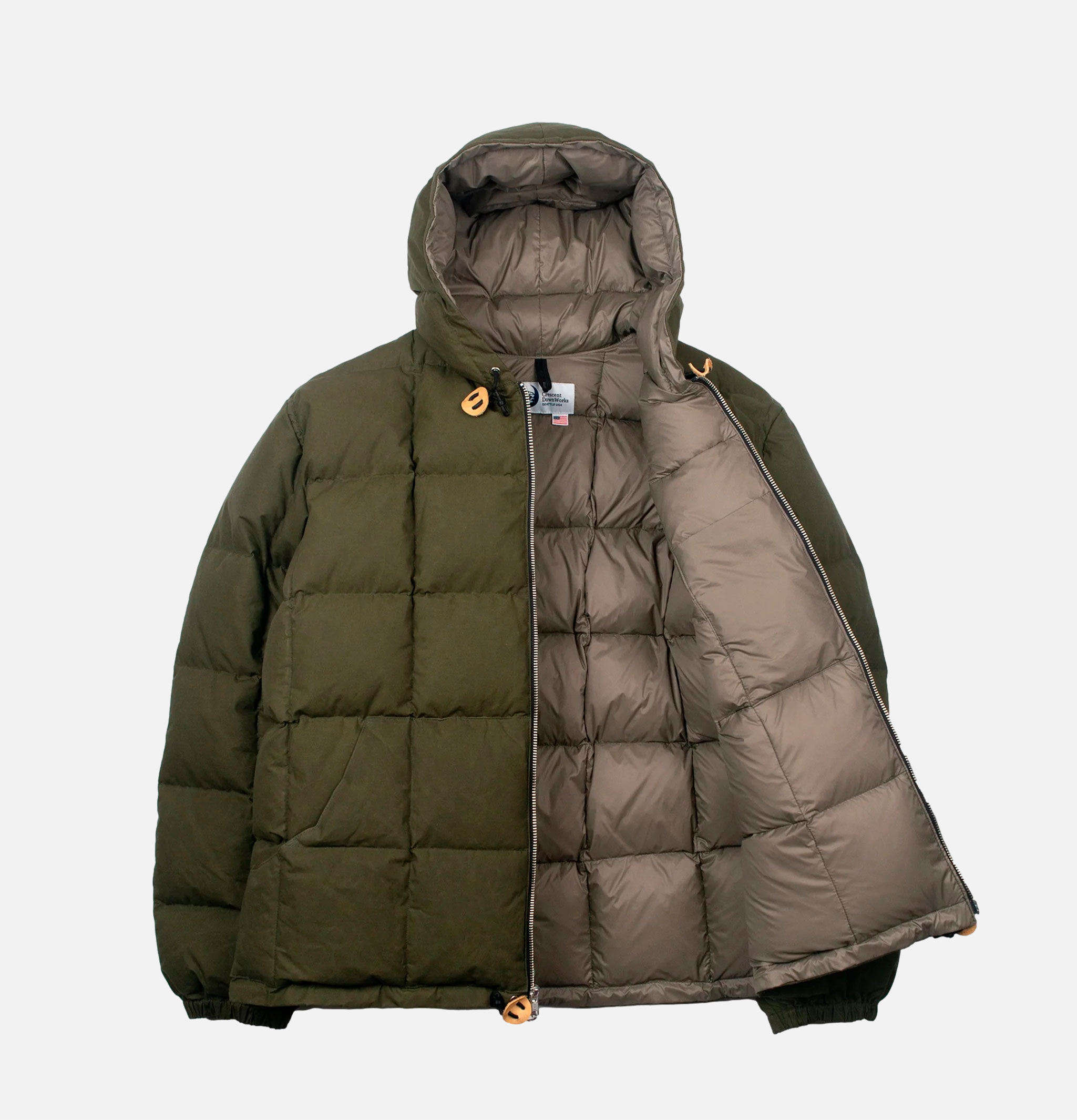Hooded Sweat Wax Green Wood