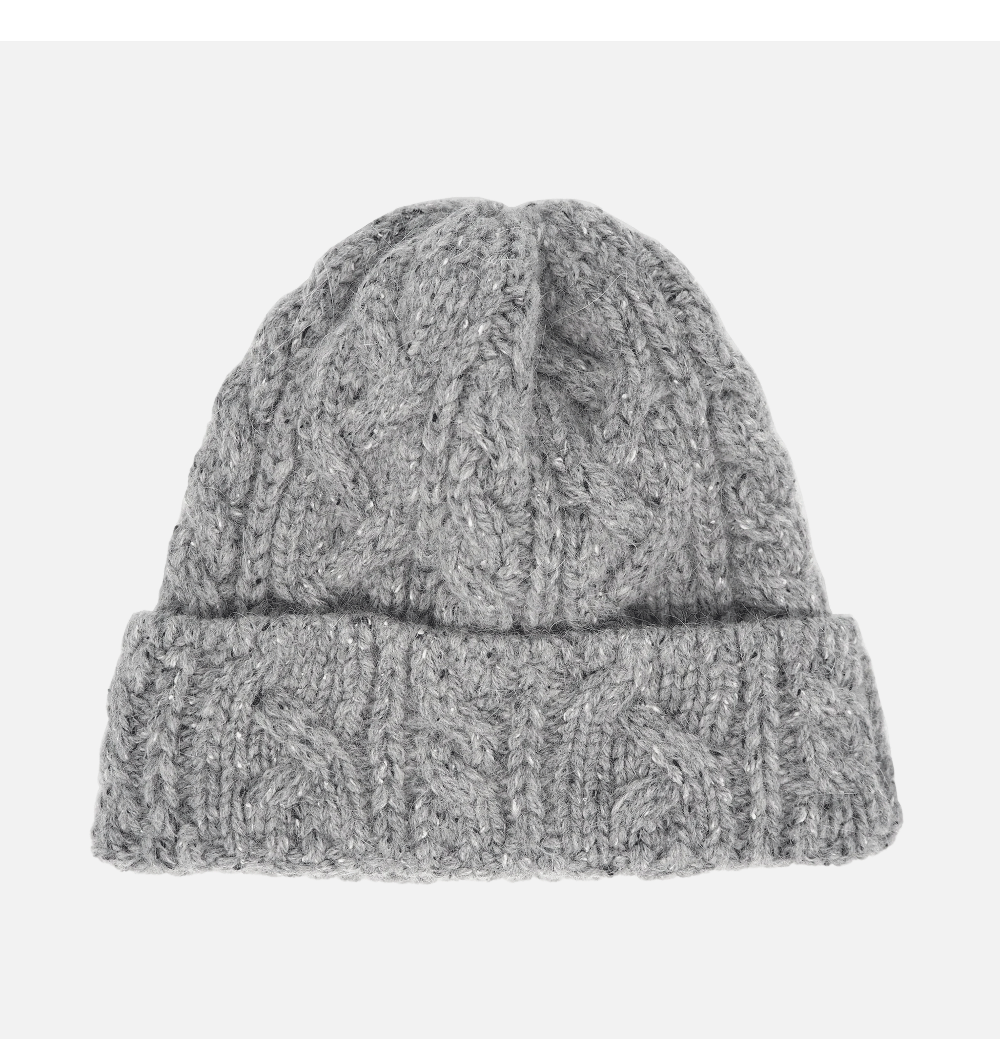 Chunky Cable Knit Beanie Gris