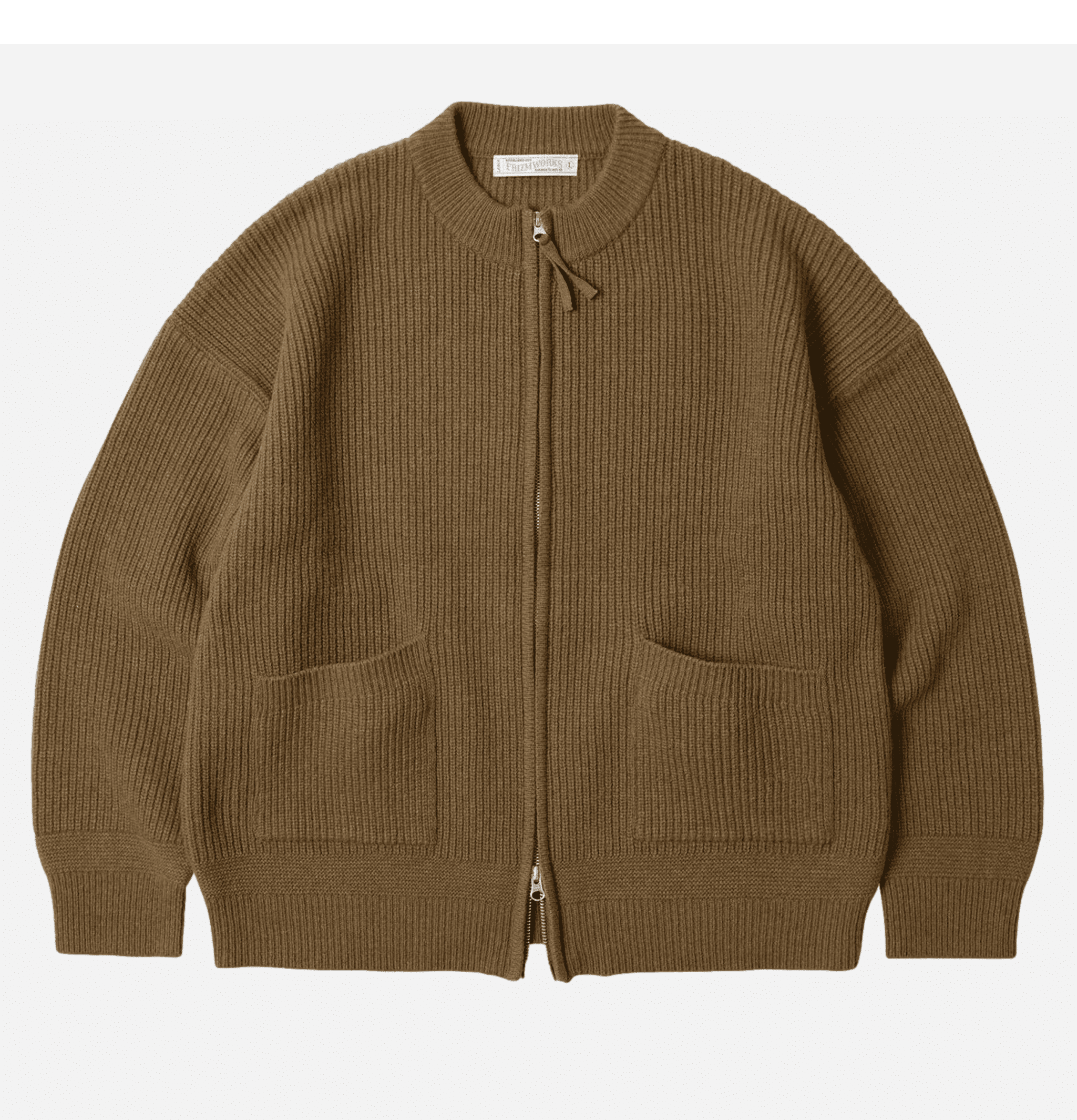 Frizmworks – Wool Deck Zip Cardigan Cinnamon