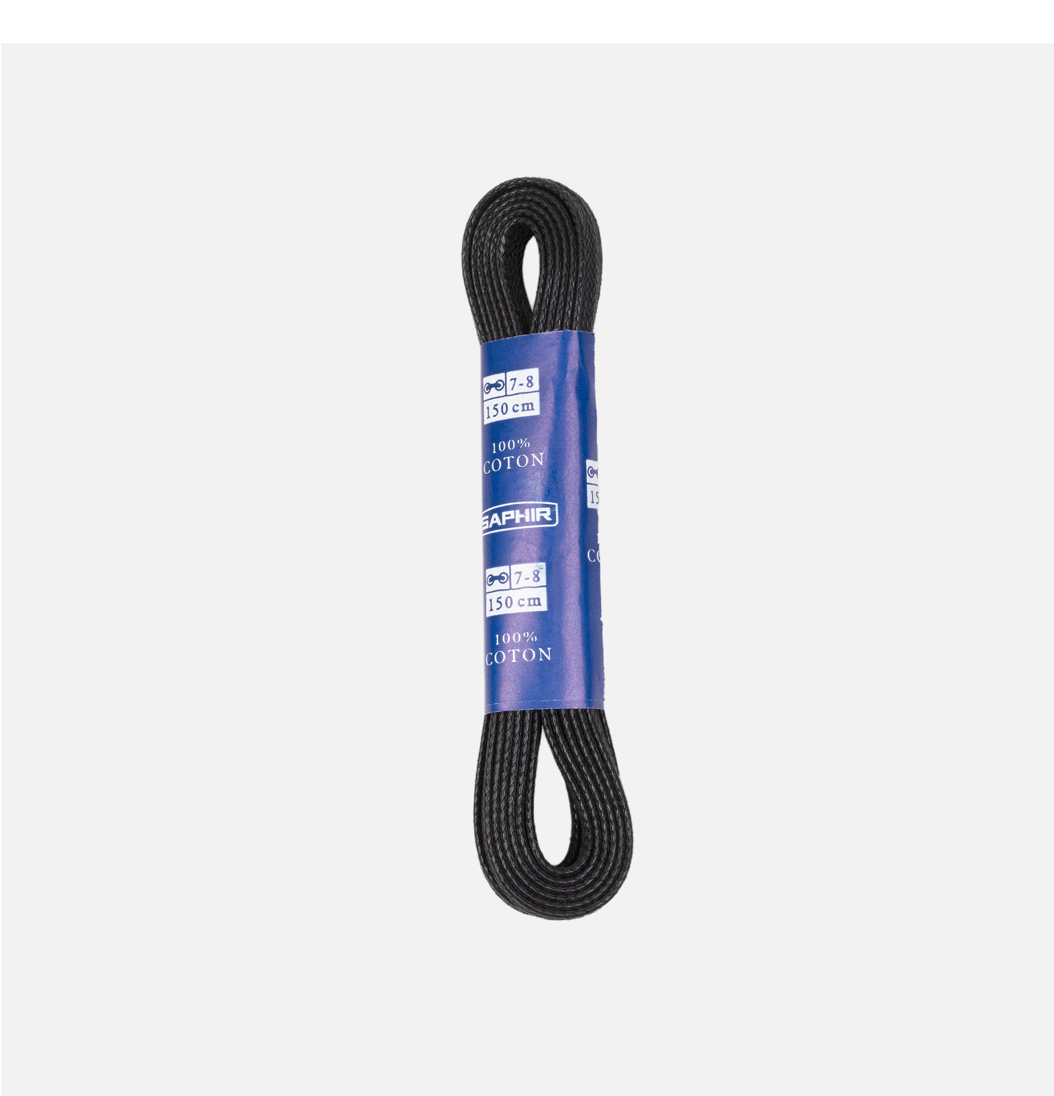 Lacet Plat Cire Noir