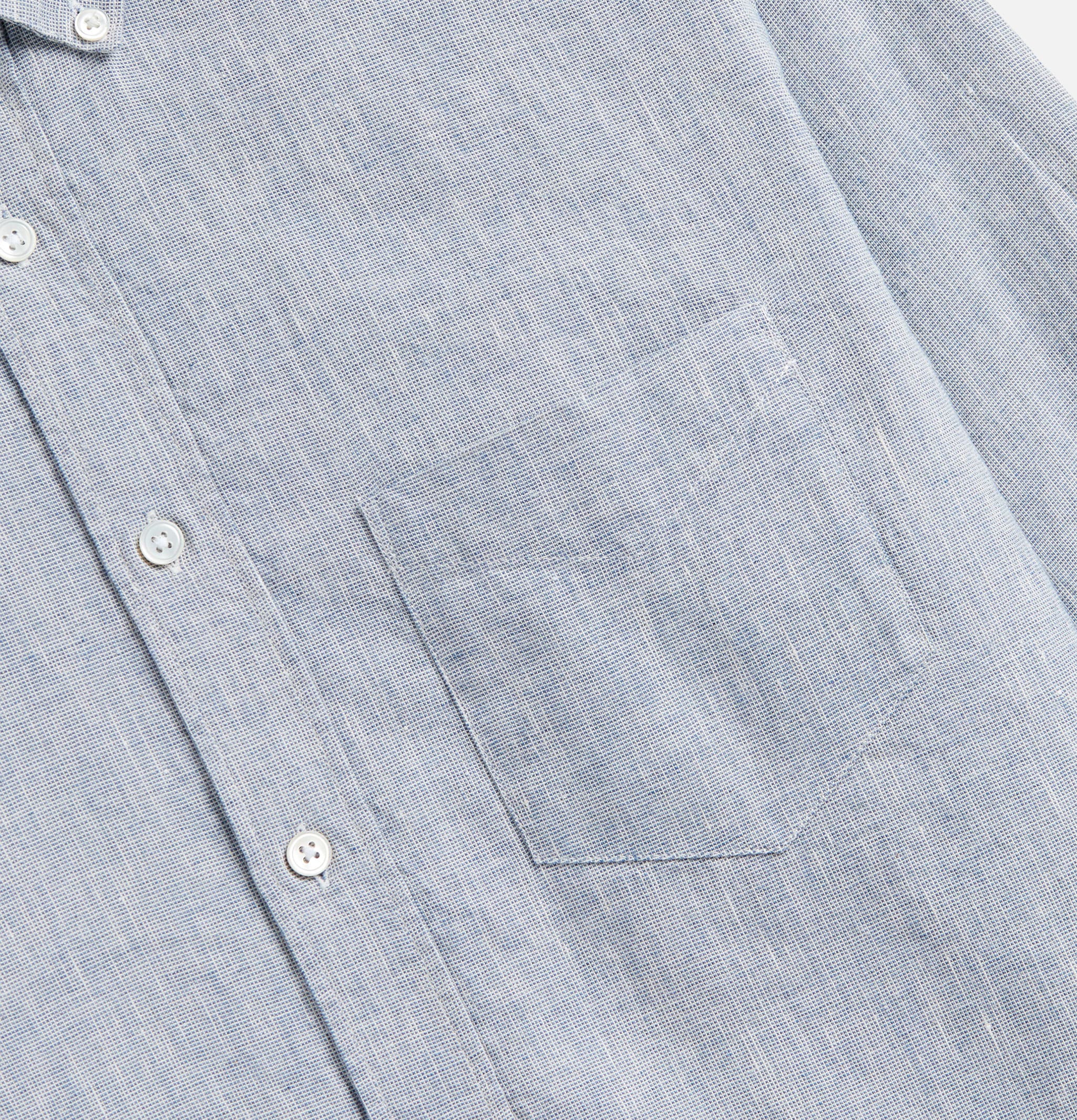 Portuguese Flannel Shirt Granular Blue