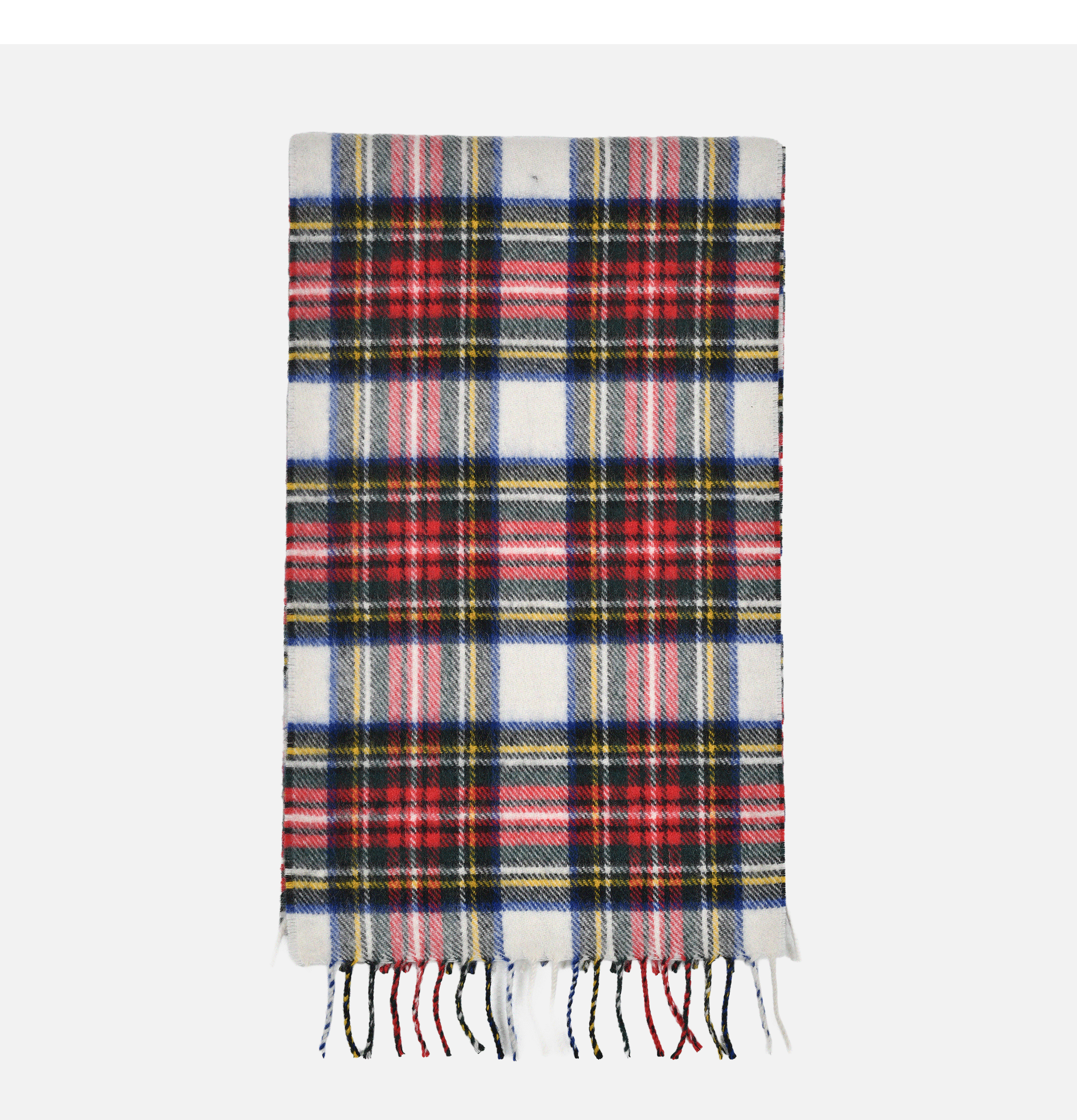 Joshua Ellis Echarpe Cachemire Tartan White