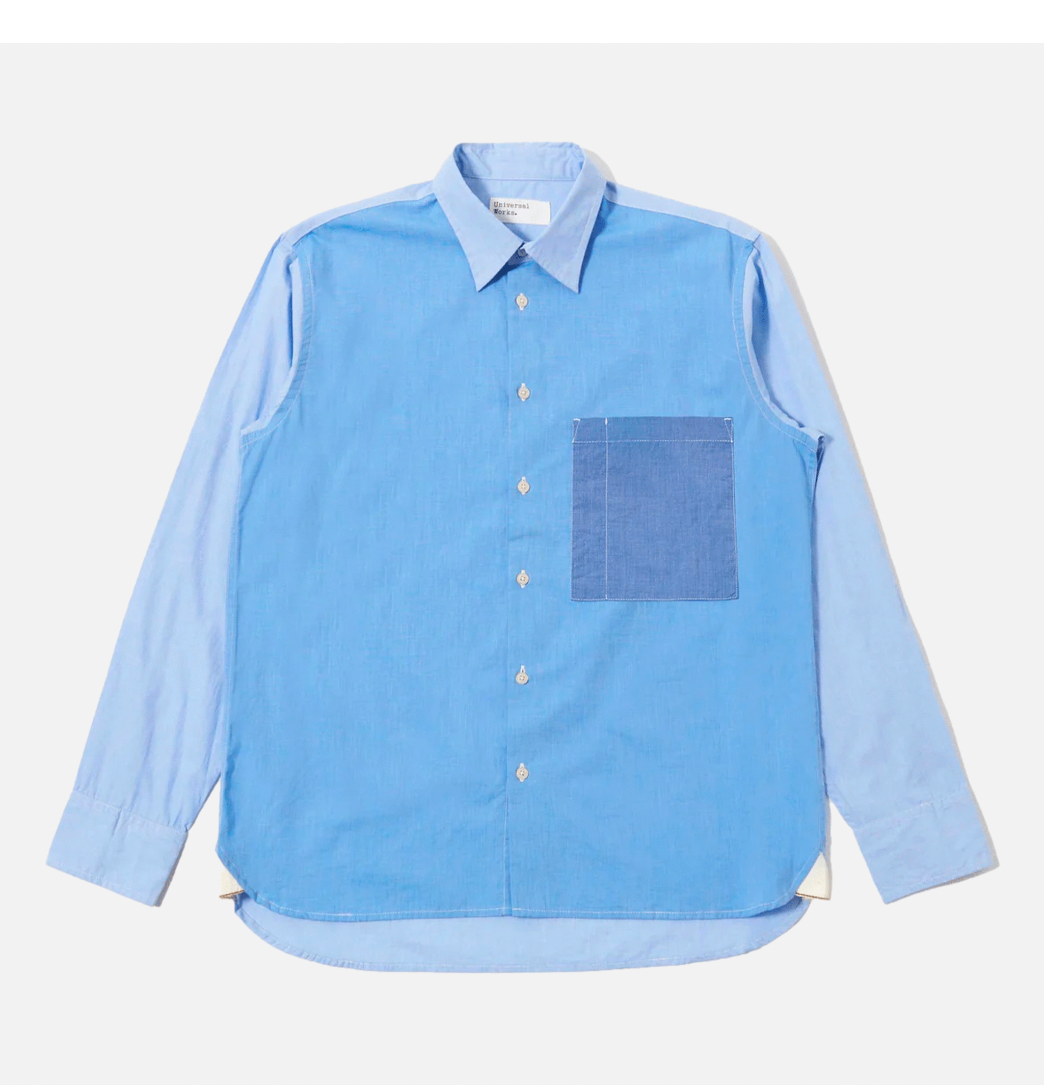 Universal Works Mixed Square Pocket Shirt Sky