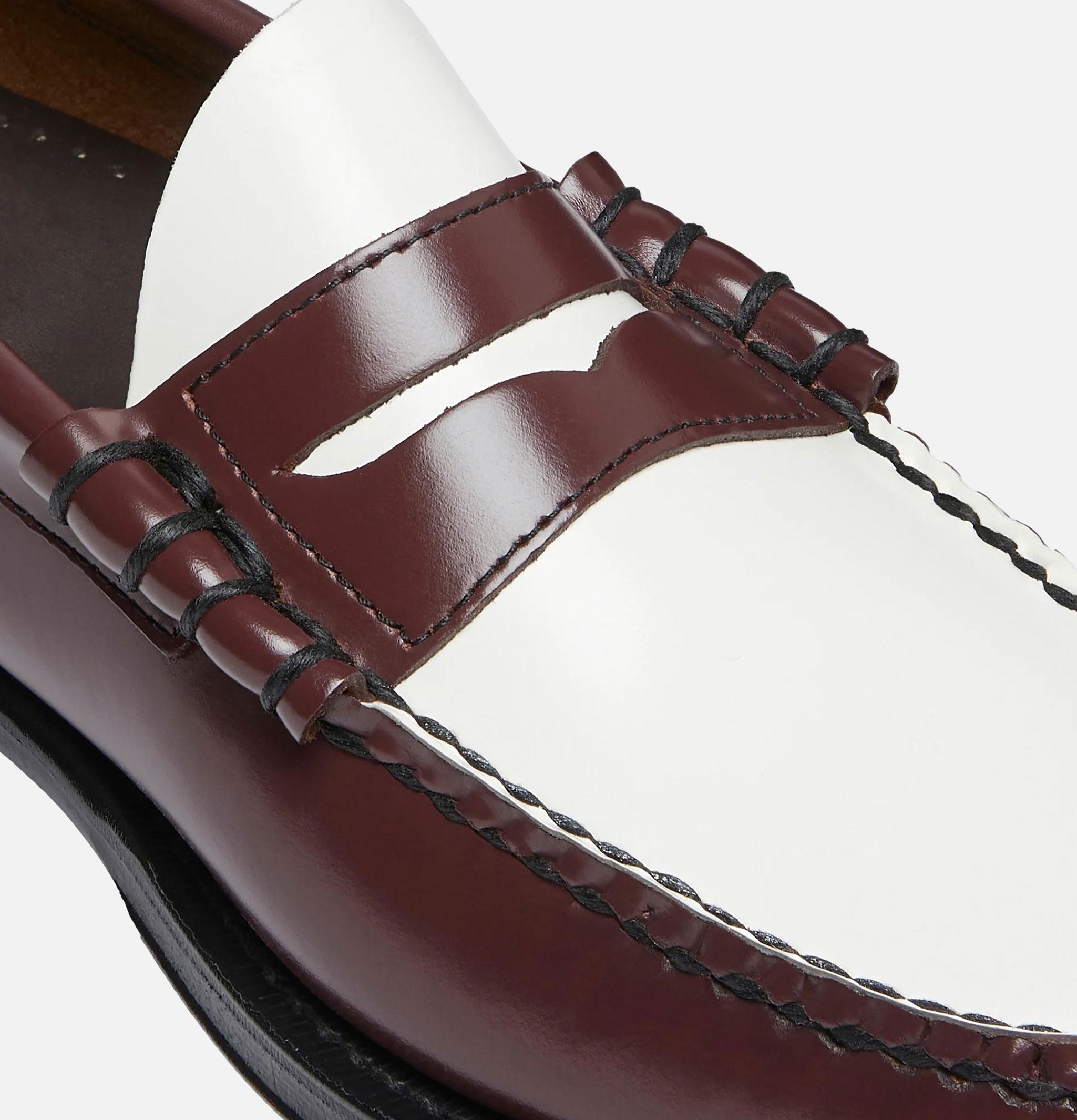 G.H. Bass Weejuns Larson Penny Loafers Wine & White