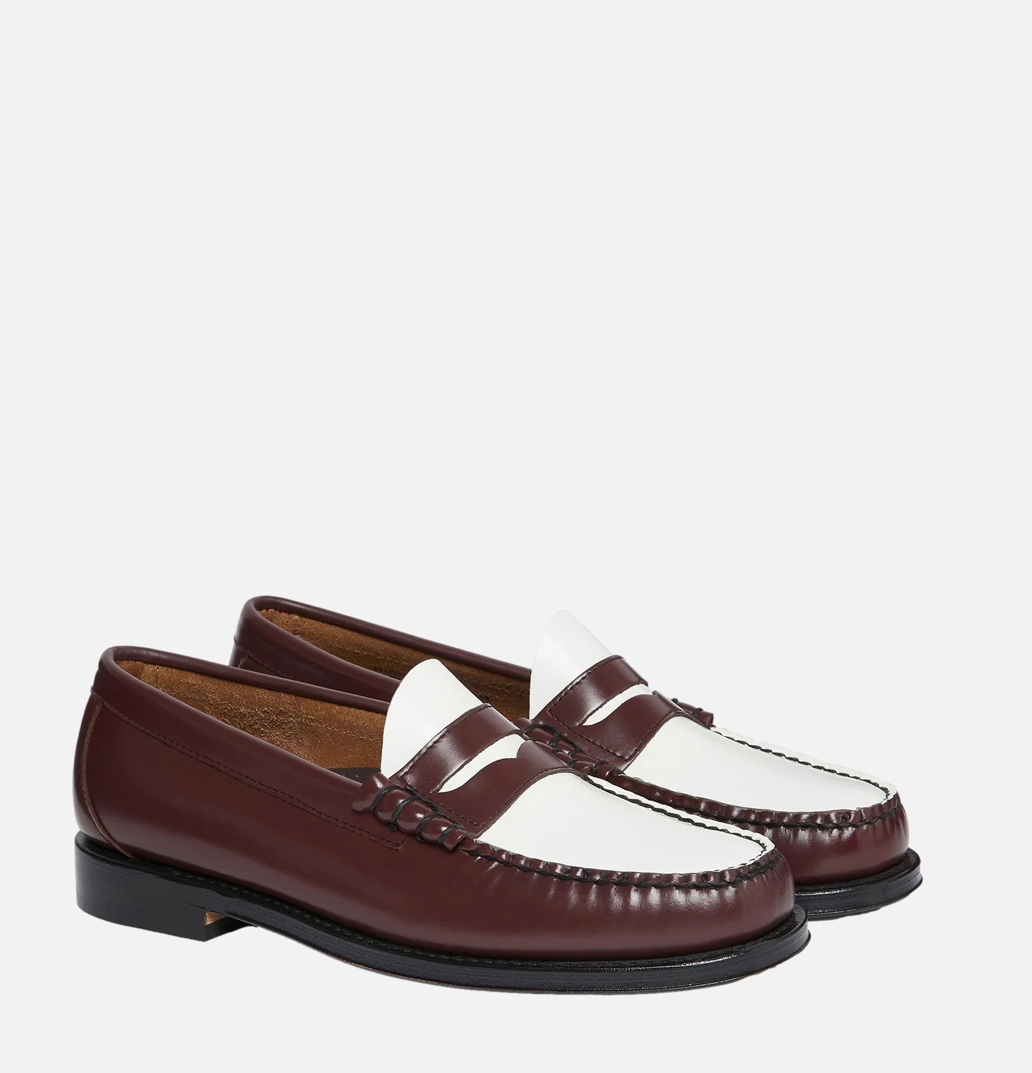 G.H. Bass Weejuns Larson Penny Loafers Wine & White