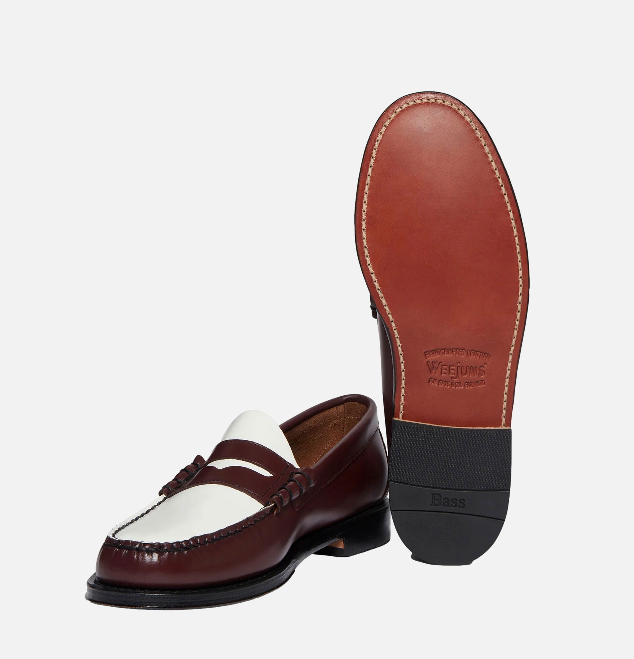 G.H. Bass Weejuns Larson Penny Loafers Wine & White