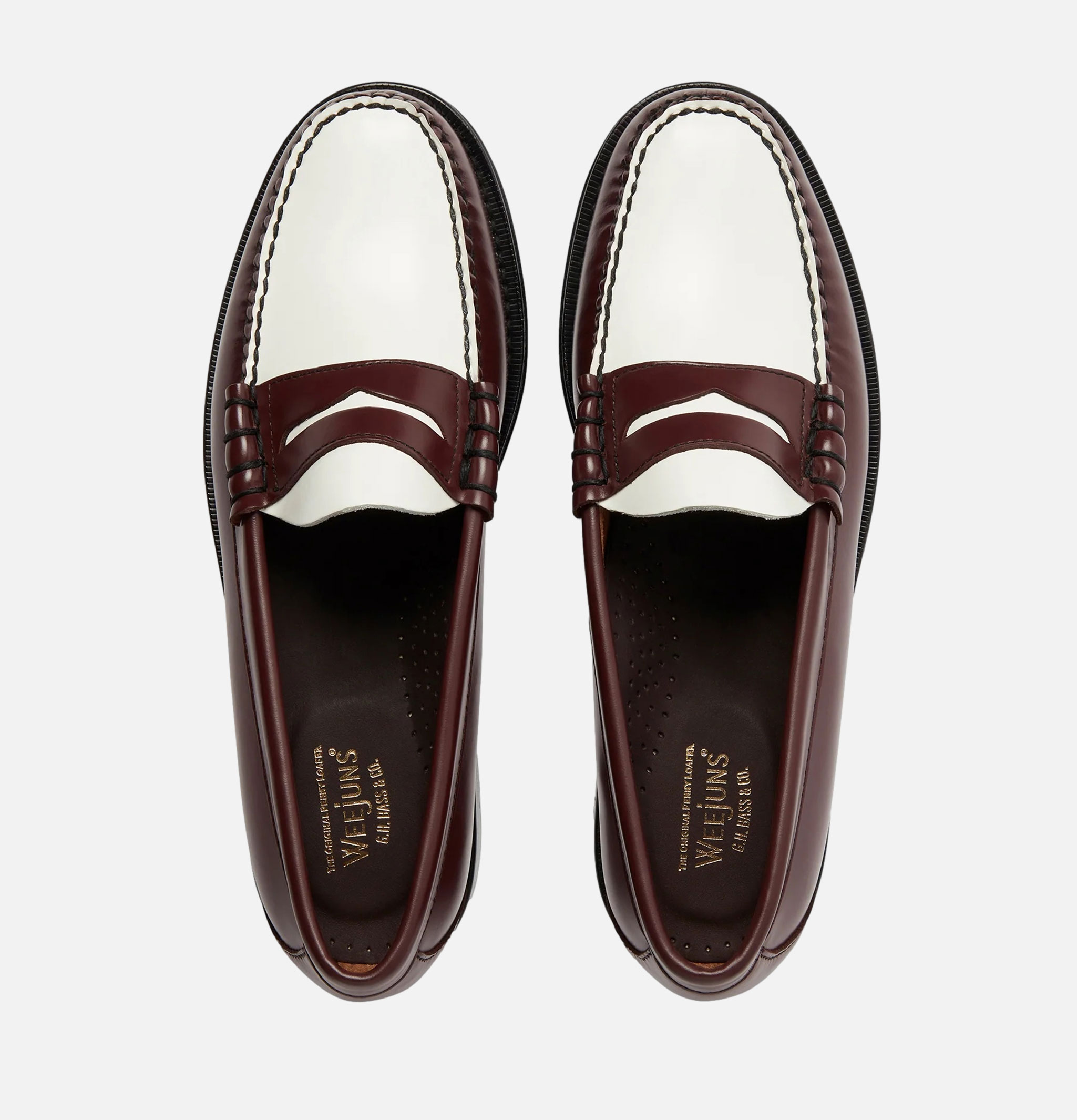 G.H. Bass Weejuns Larson Penny Loafers Wine & White