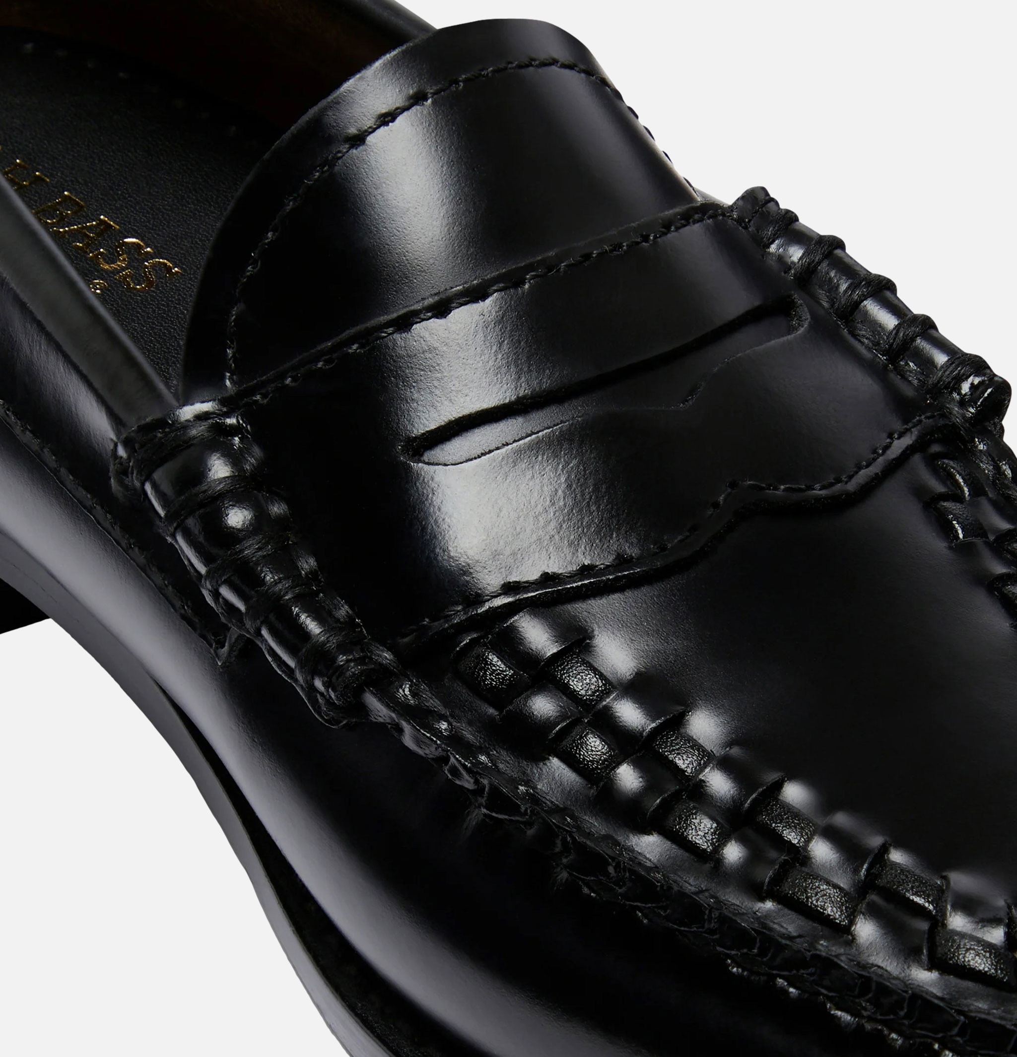 Womens G.H Bass Weejuns Weave Penny Loafer Black.