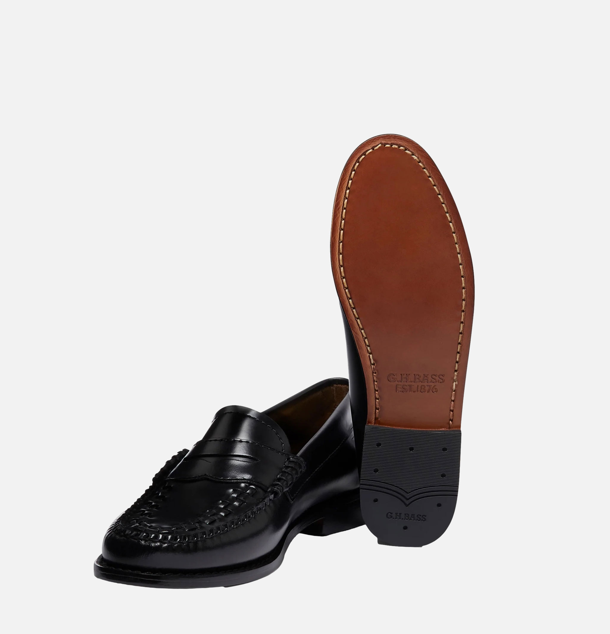 Womens G.H Bass Weejuns Weave Penny Loafer Black.