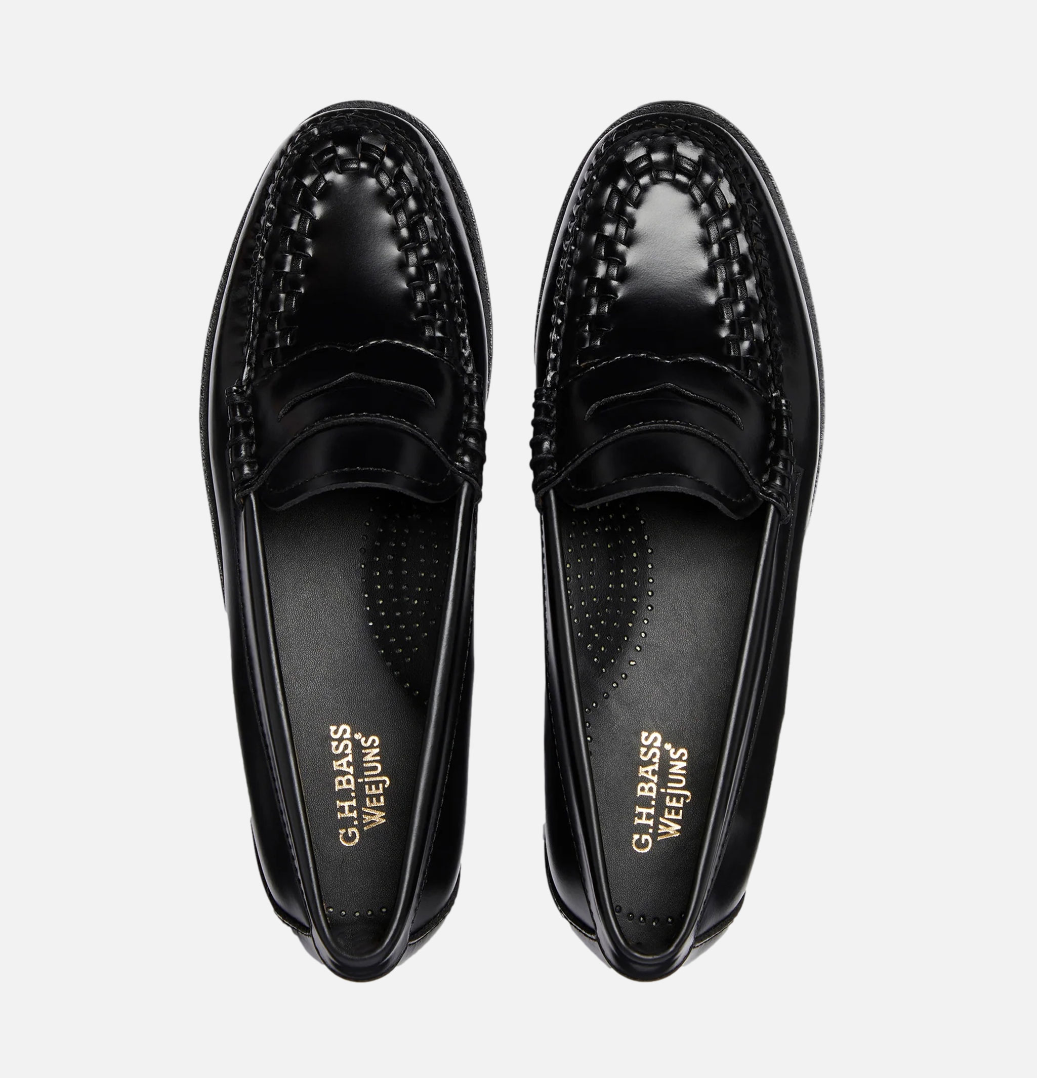 Womens G.H Bass Weejuns Weave Penny Loafer Black.