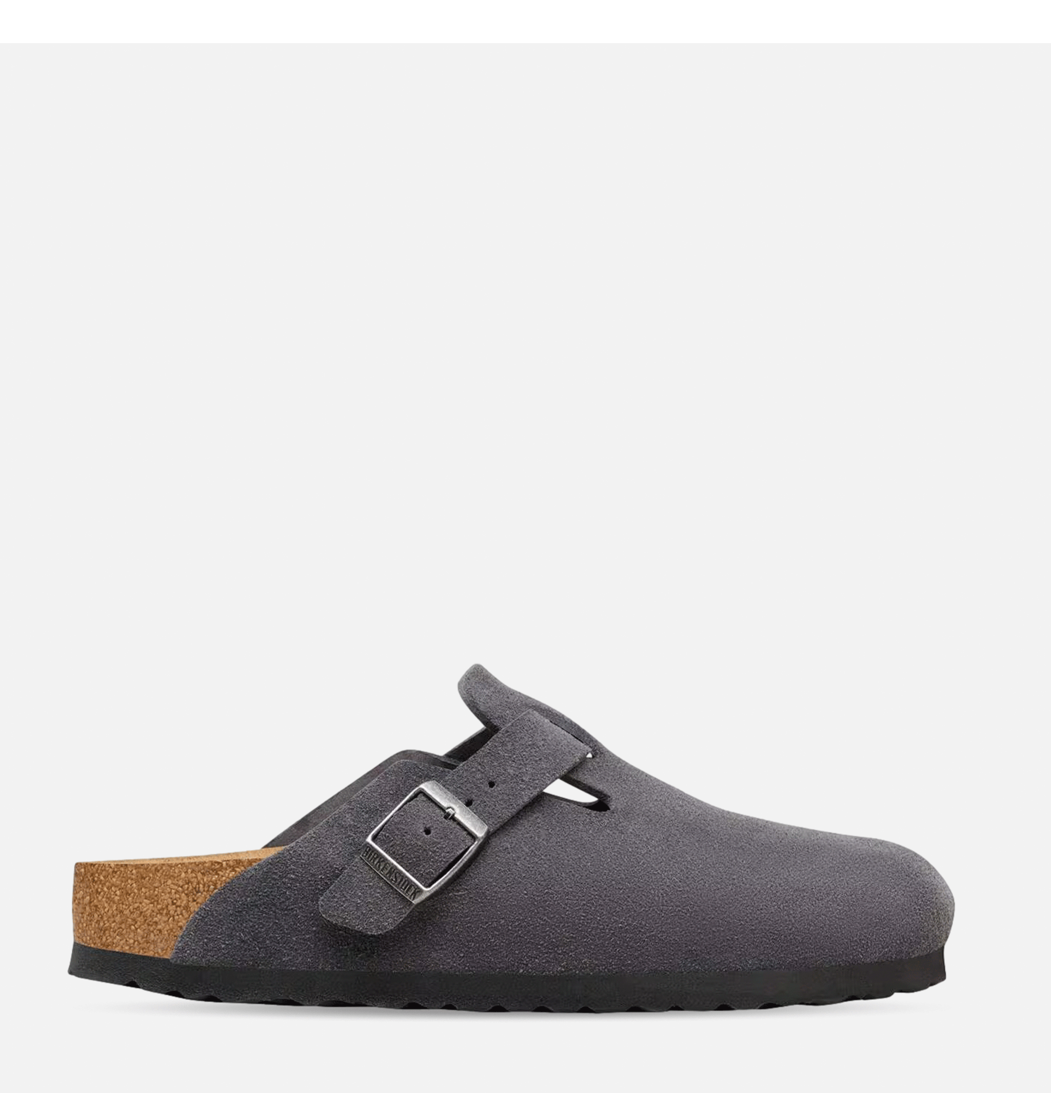 Birkenstock Boston Soft Bed Etroit Suede Charcoal