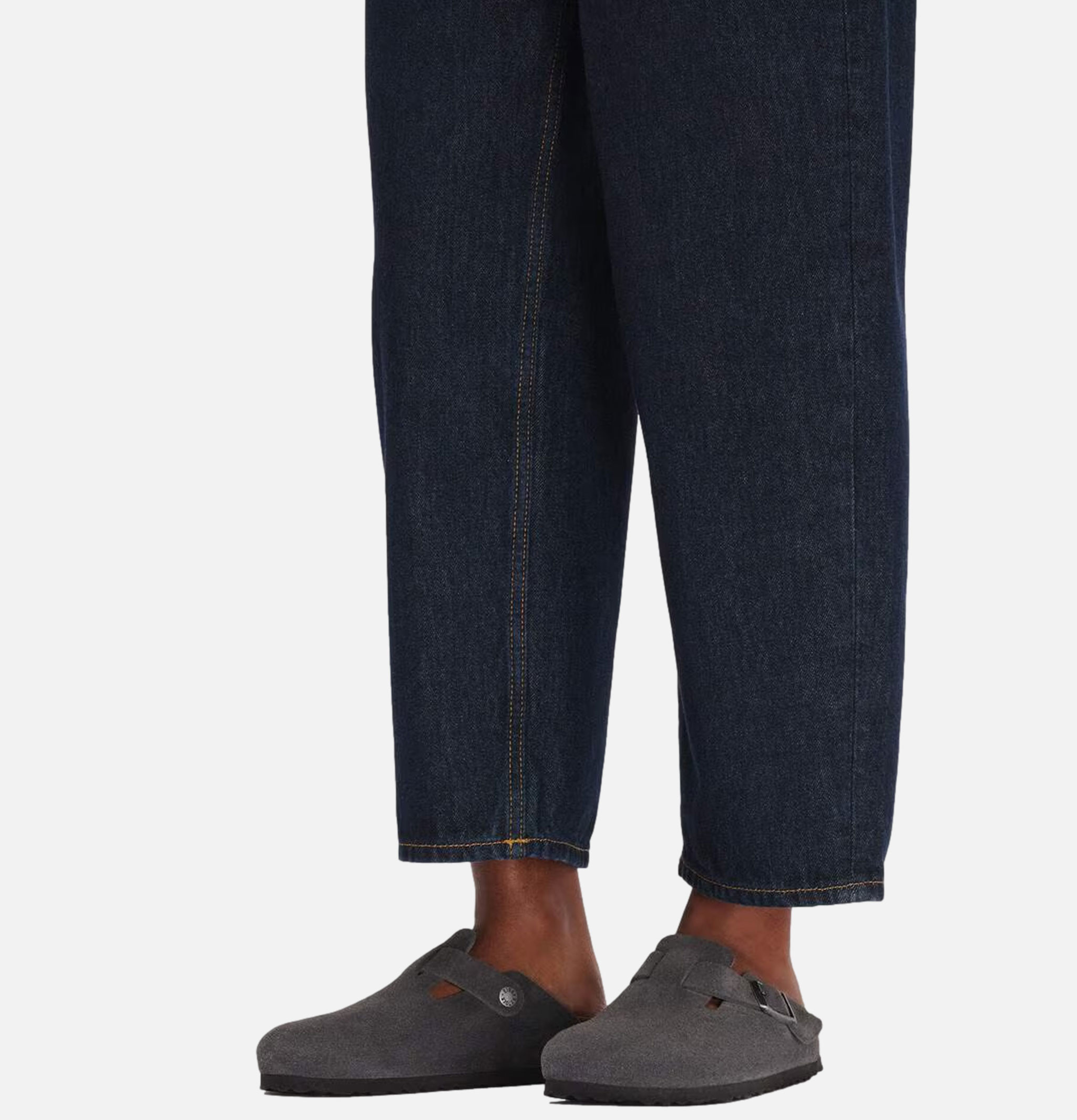 Birkenstock Boston Soft Bed Narrow Suede Charcoal