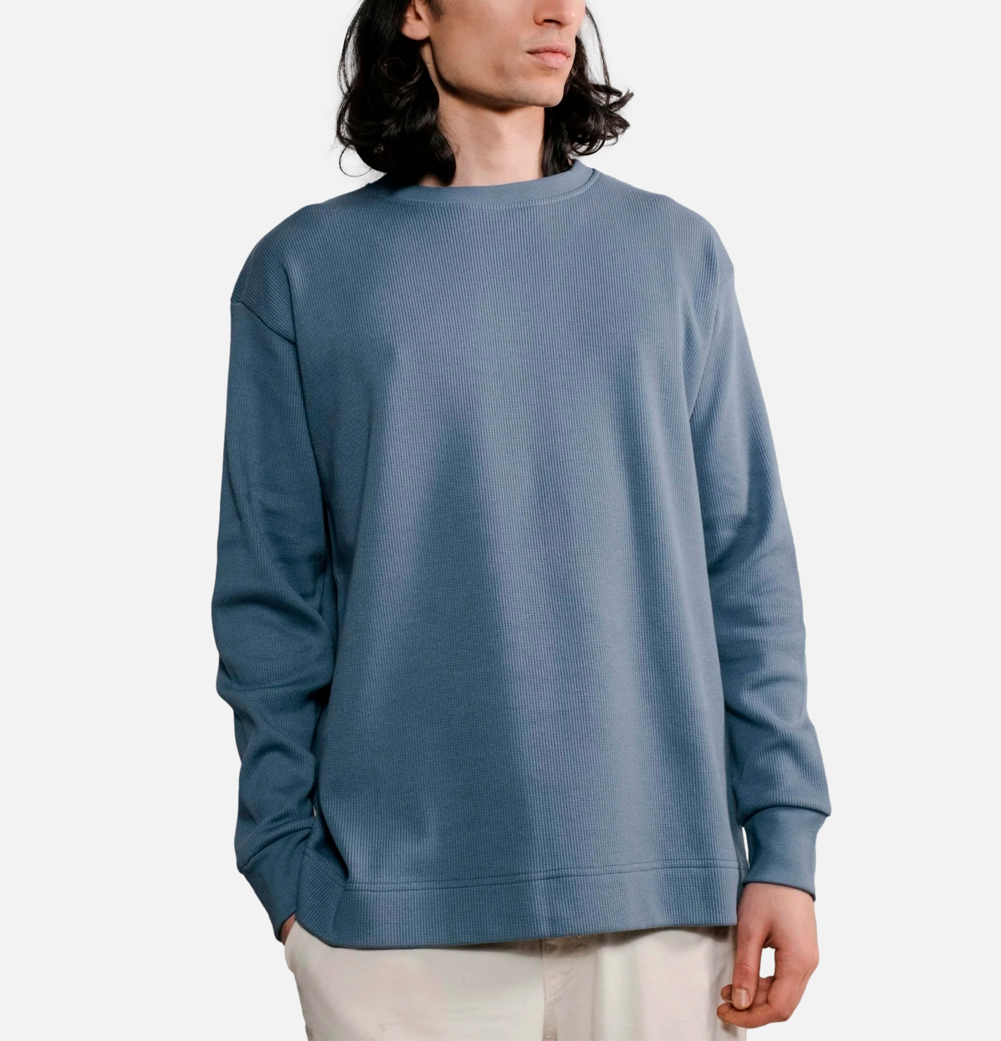 Nitto Knitwear Vahé Indigo Long Sleeve T-Shirt