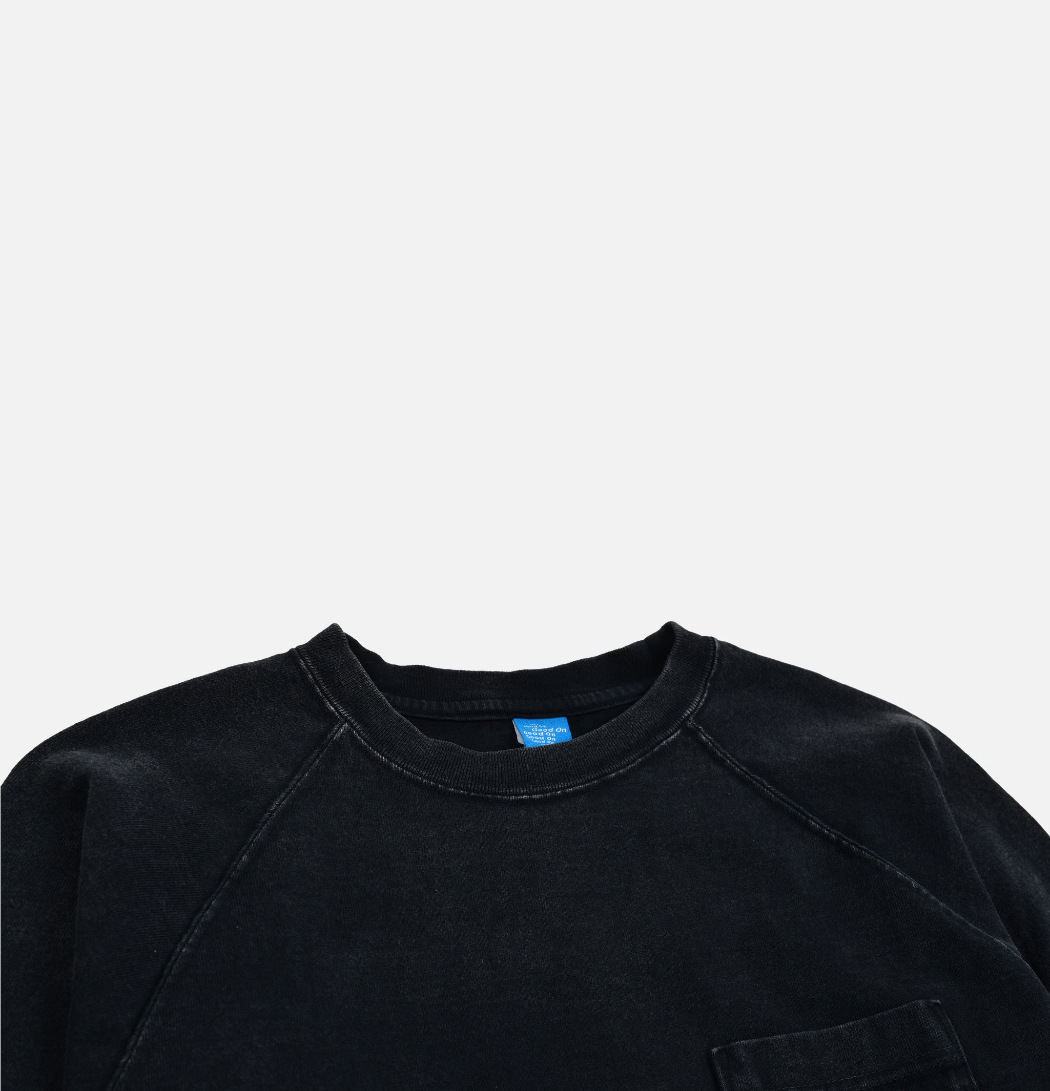 Good On Vintage Dye Ls Raglan Pocket Noir