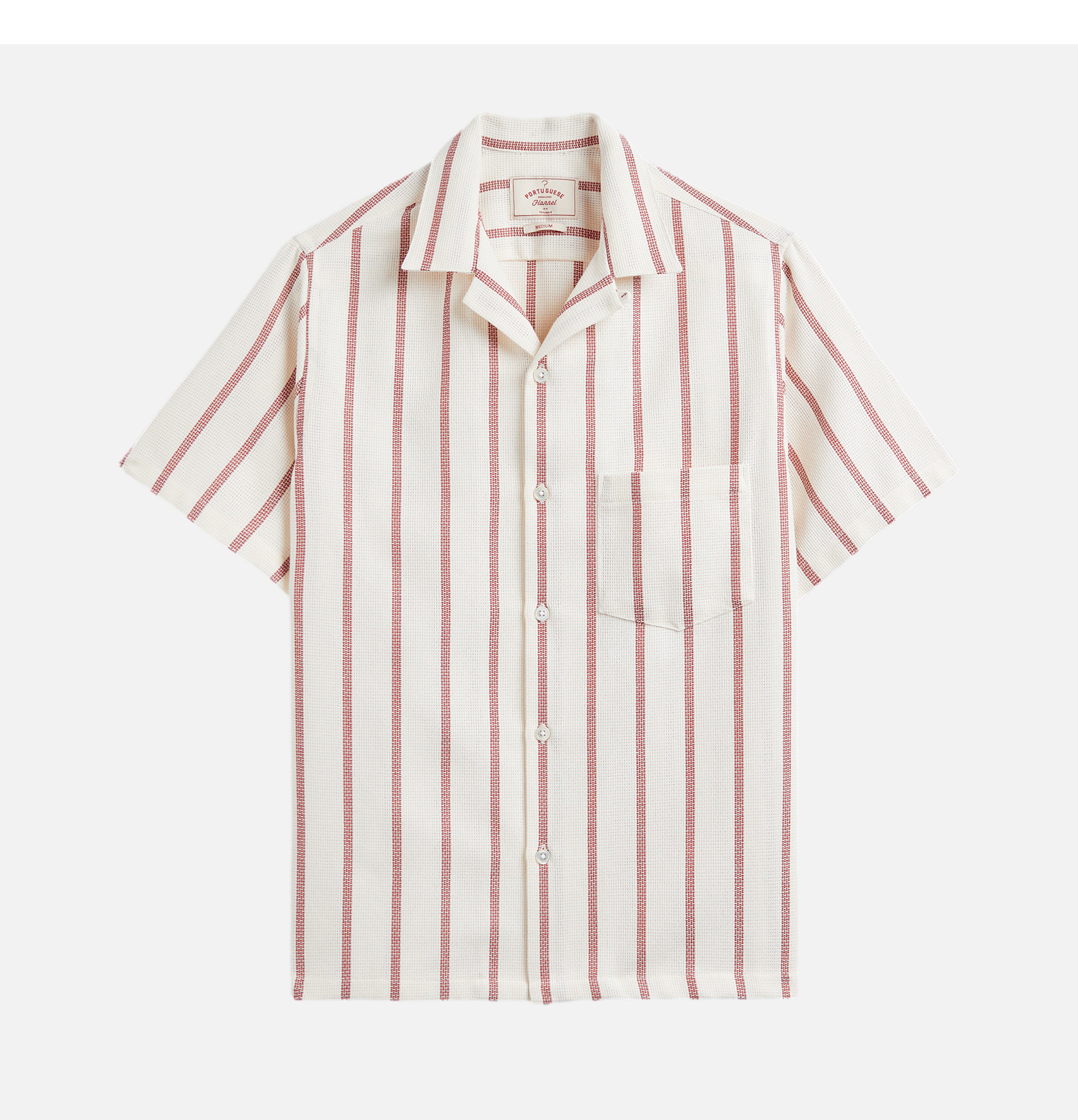 Portuguese Flannel Chemise Piquet Stripe Bordeaux