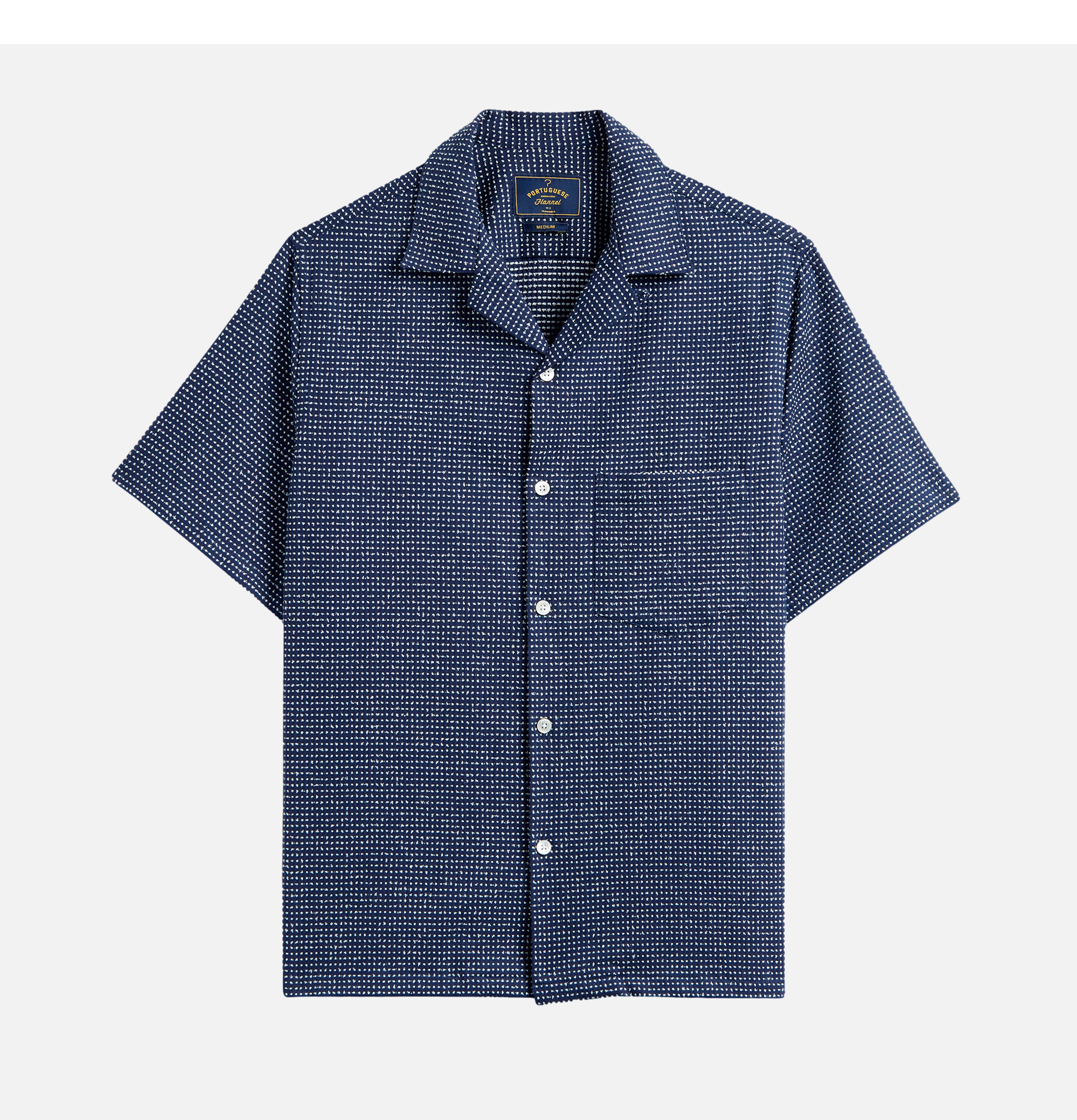 Portuguese Flannel Chemise Dots Navy