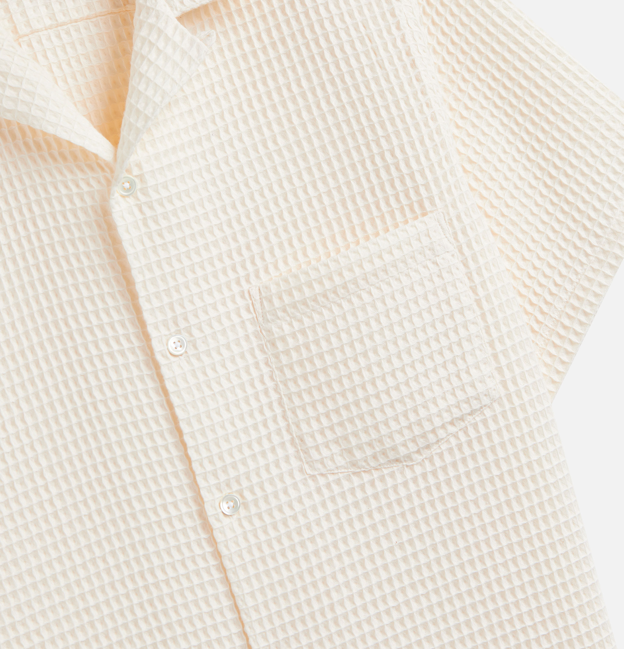 Portuguese Flannel Shirt Honey Comb White