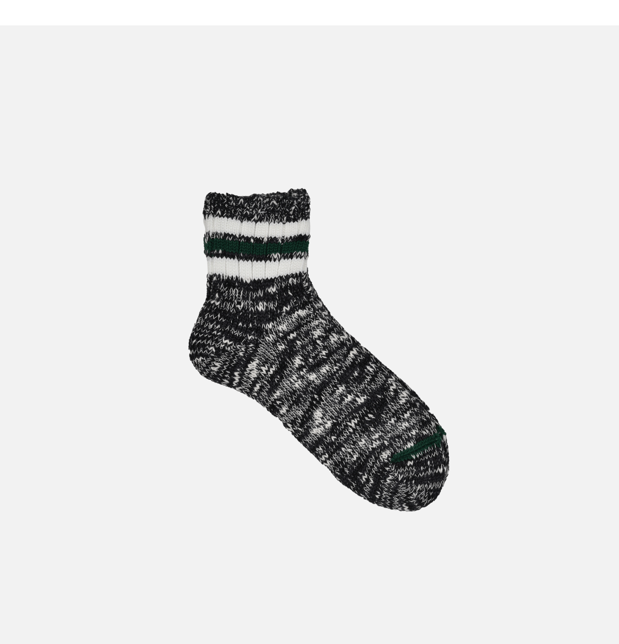 Anonymous ISM 3line Slub Quater Socks Black