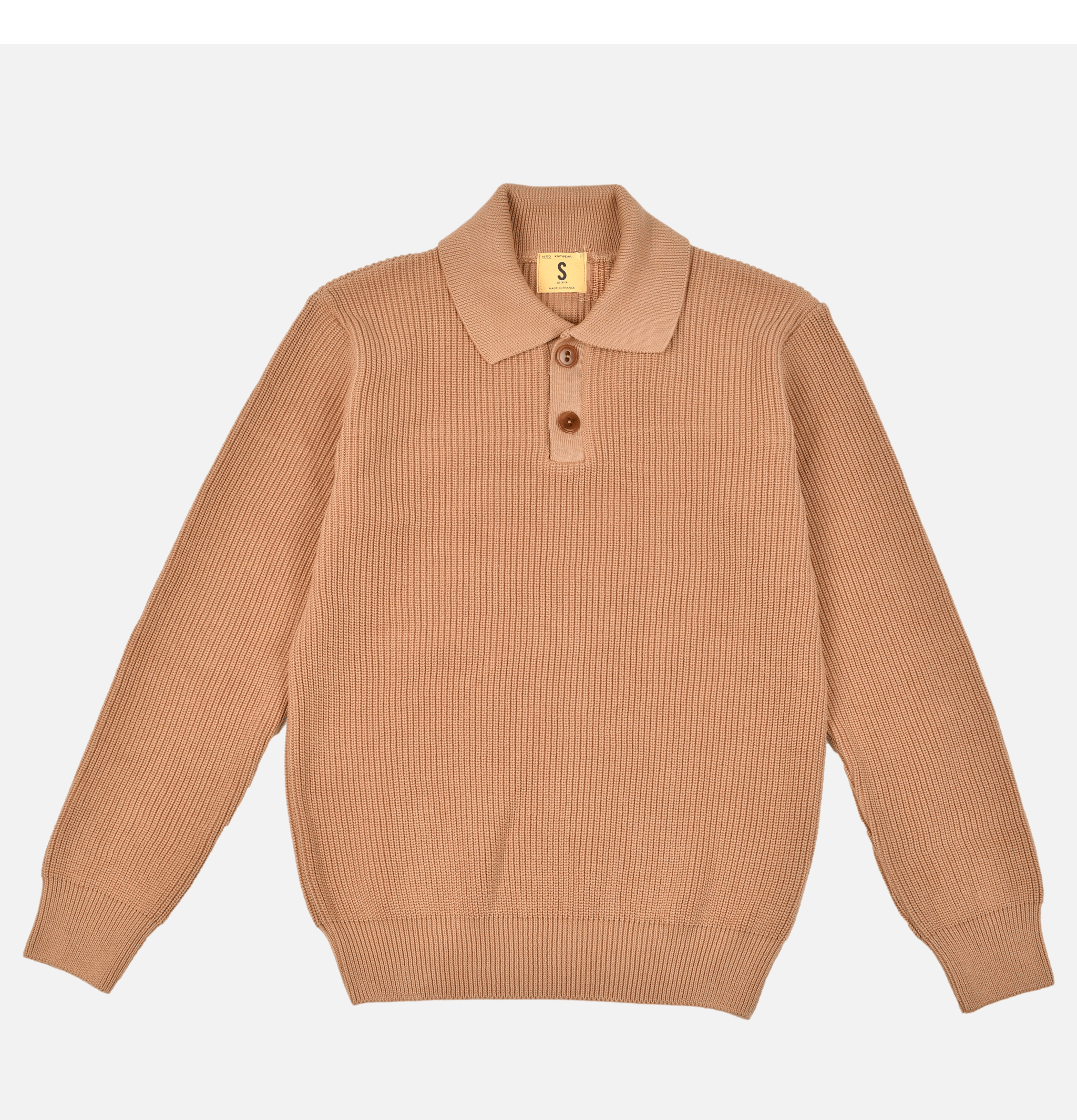 Nitto Knitwear Djivan Polo Shirt in Camel