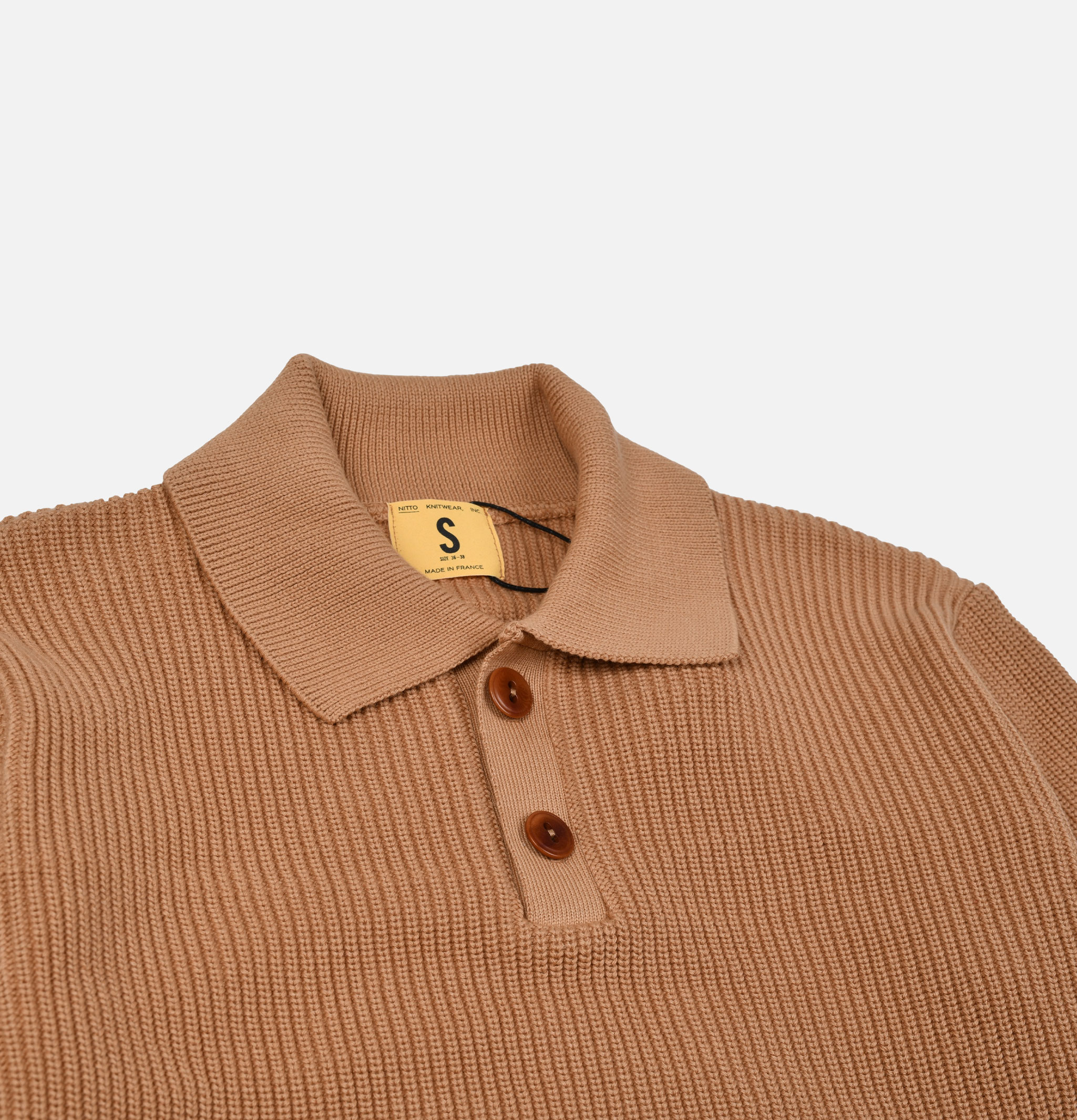 Nitto Knitwear Djivan Polo Shirt in Camel