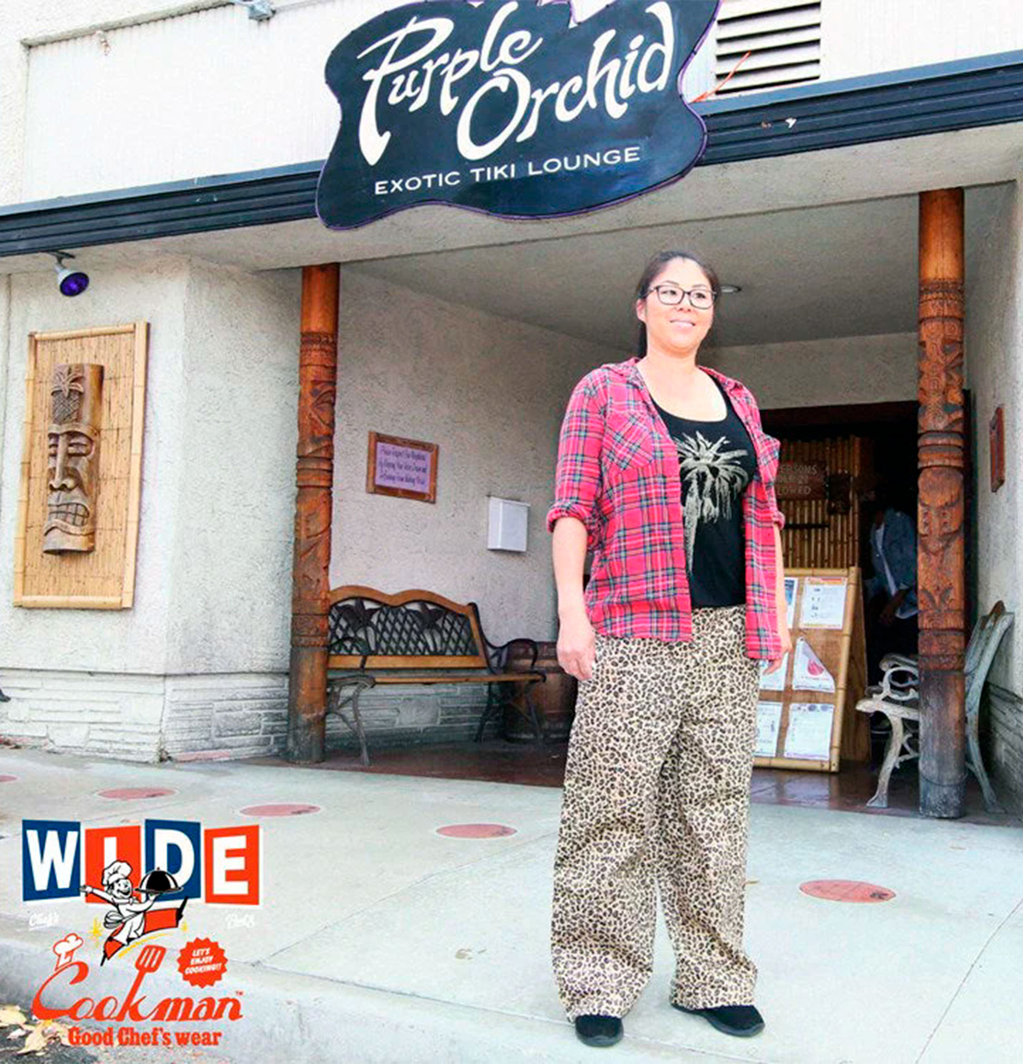 Cookman Wide Chef Pants Leopard