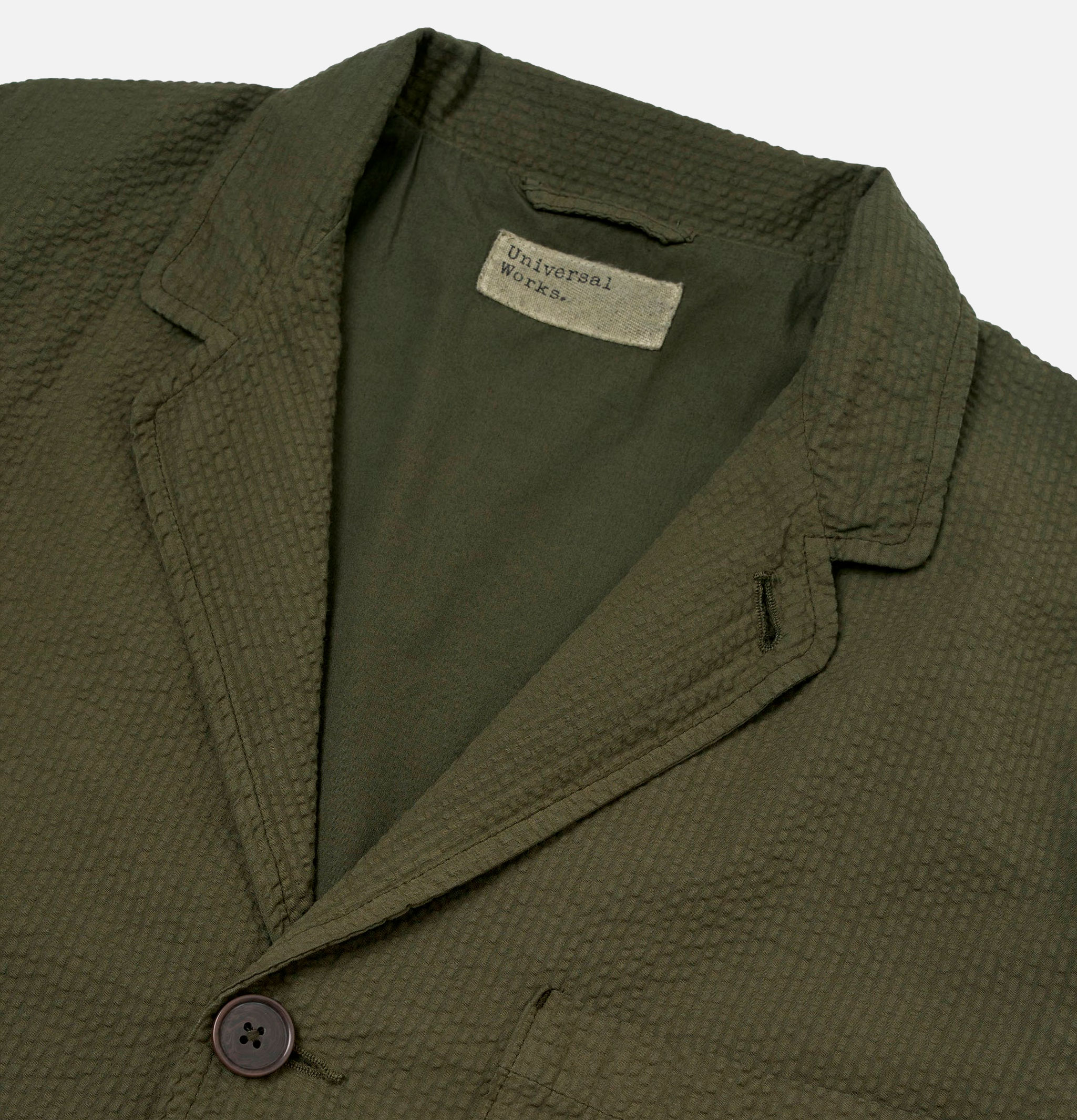 Universal Works Three Button Jacket Seersucker