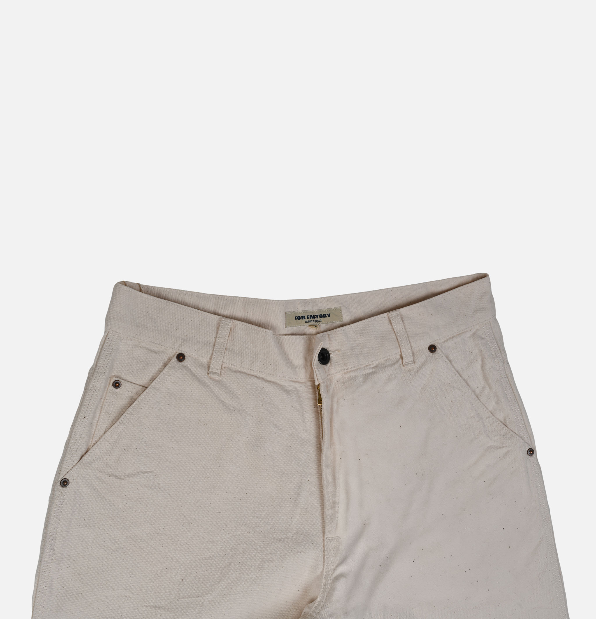 Fob Factory F0530 Cotton Duck Work Pants Ecru