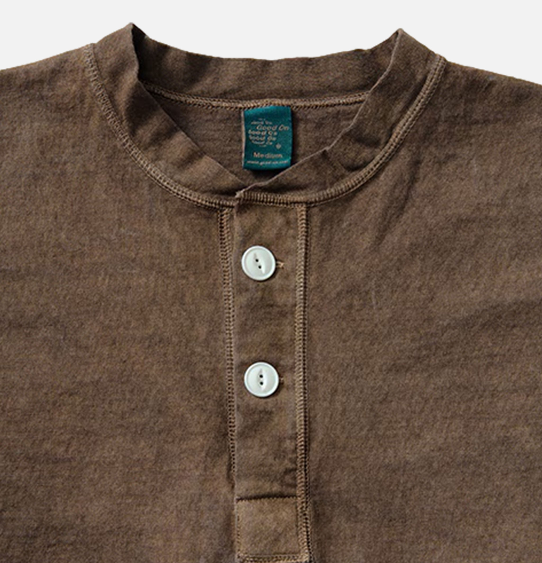 Good On Ls Heavy Henley Tee Marron