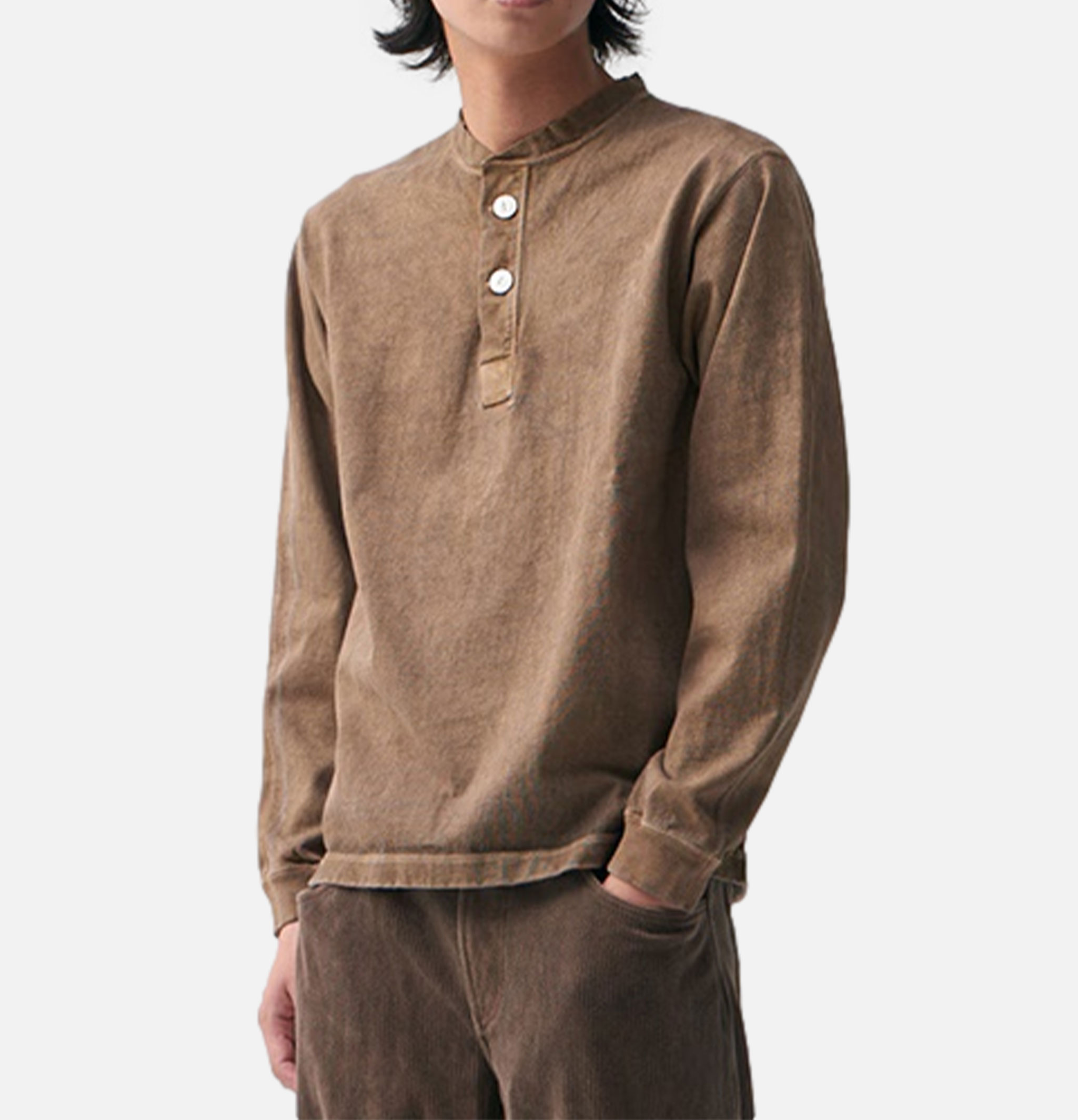Good On Ls Heavy Henley Tee Marron