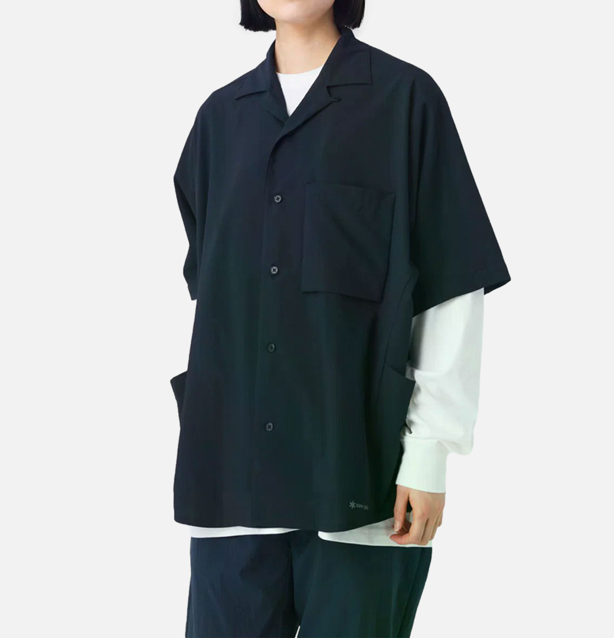 Snow Peak Airo Short-Sleeve Shirt in Black