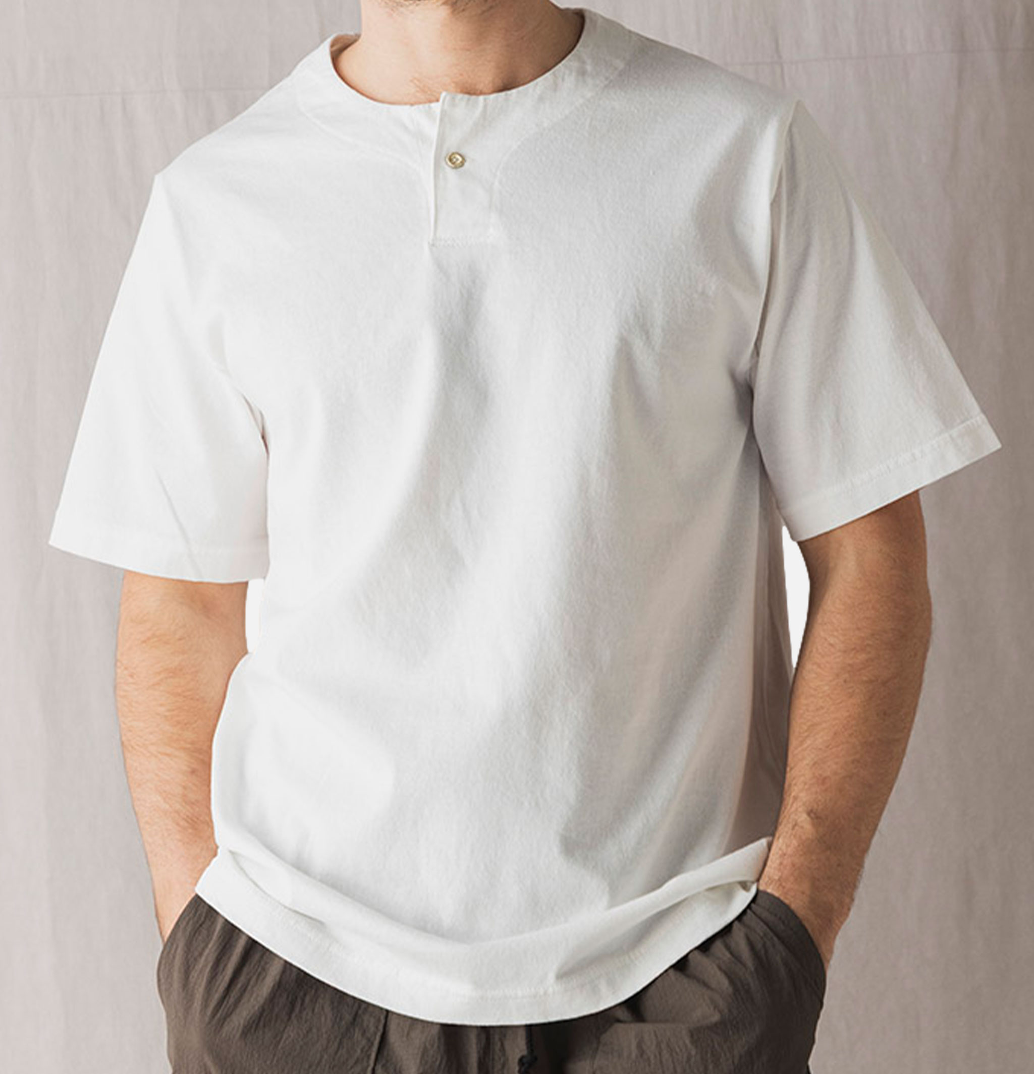 Jackman Henleyneck White T-Shirt