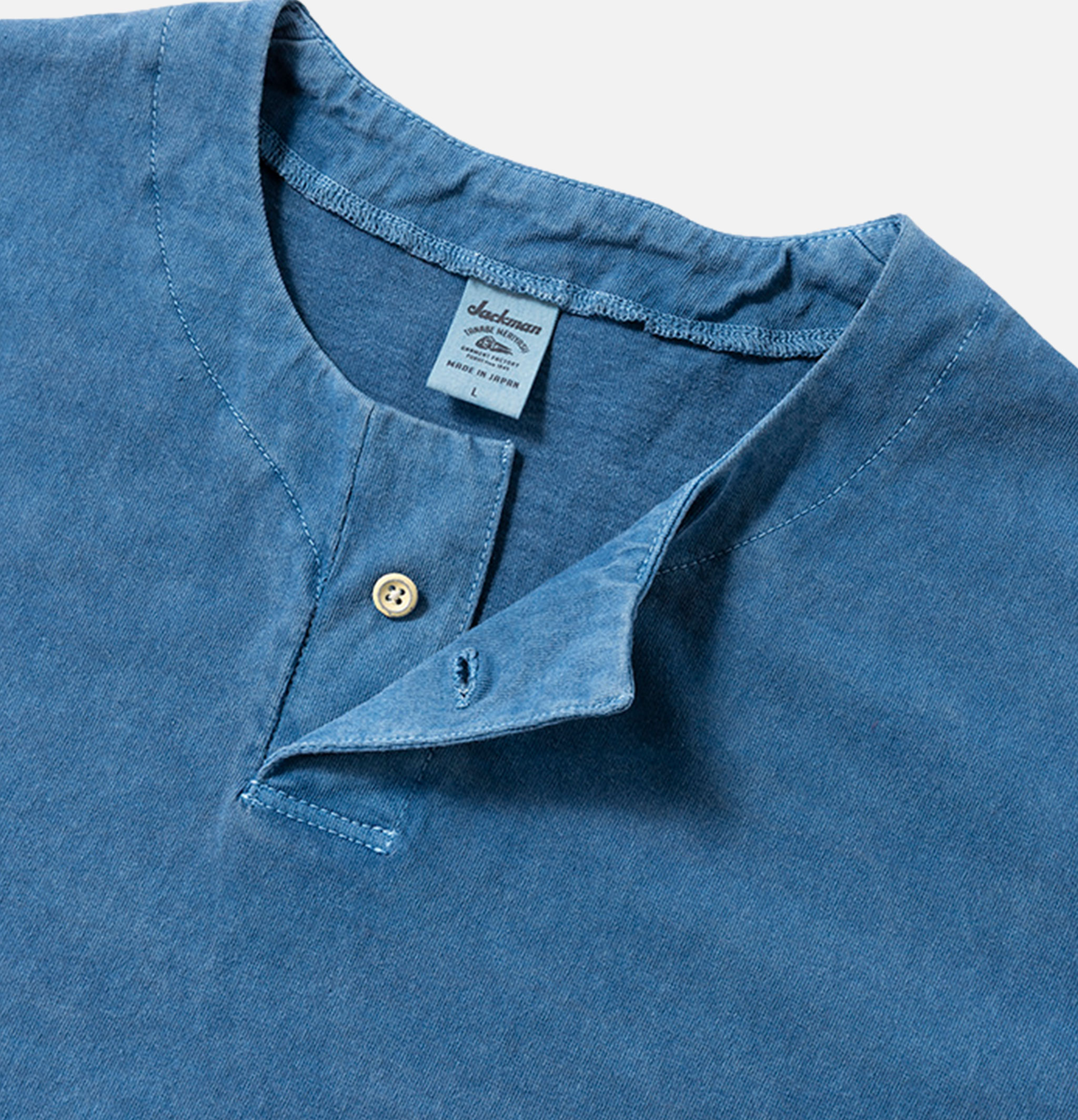 Jackman Henleyneck T-shirt Fade Blue