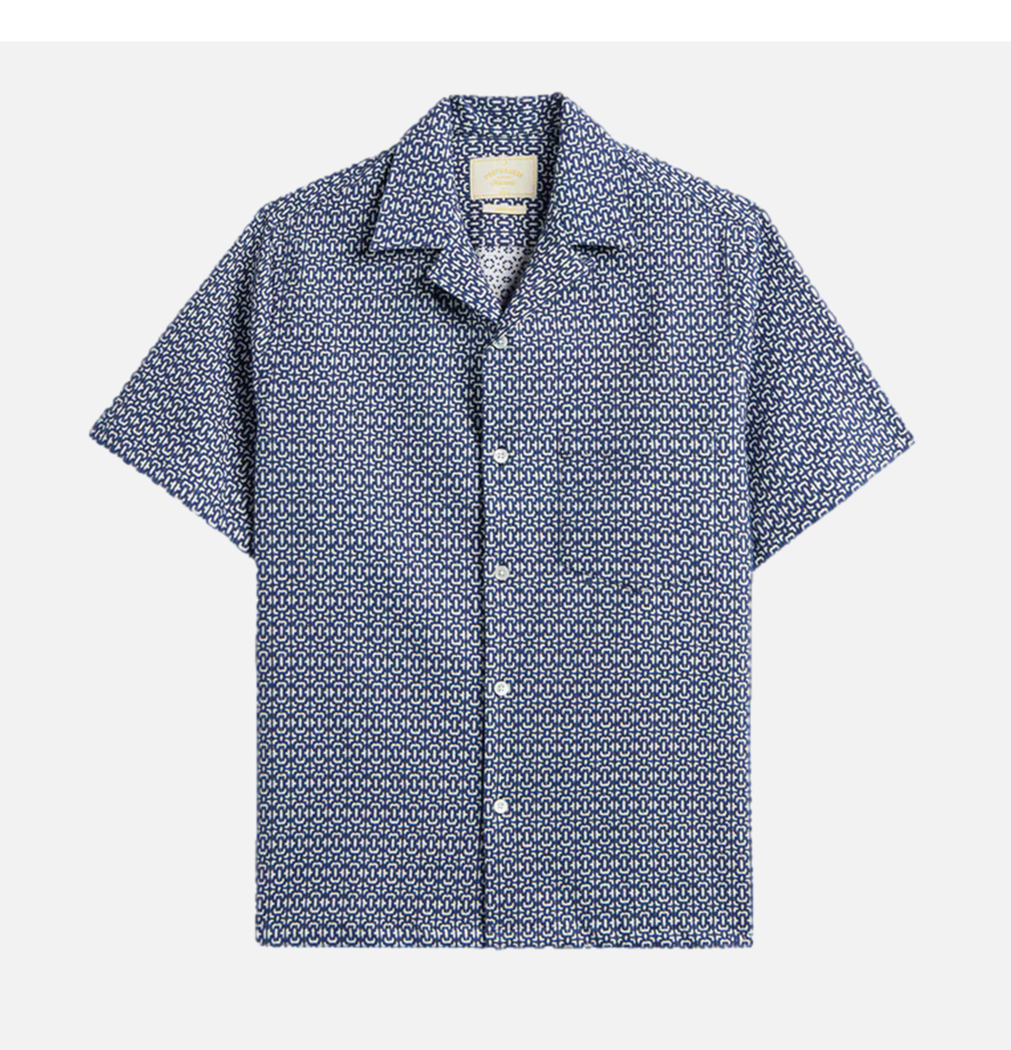 Portuguese Flannel Chemise Abstract Tile Bleu