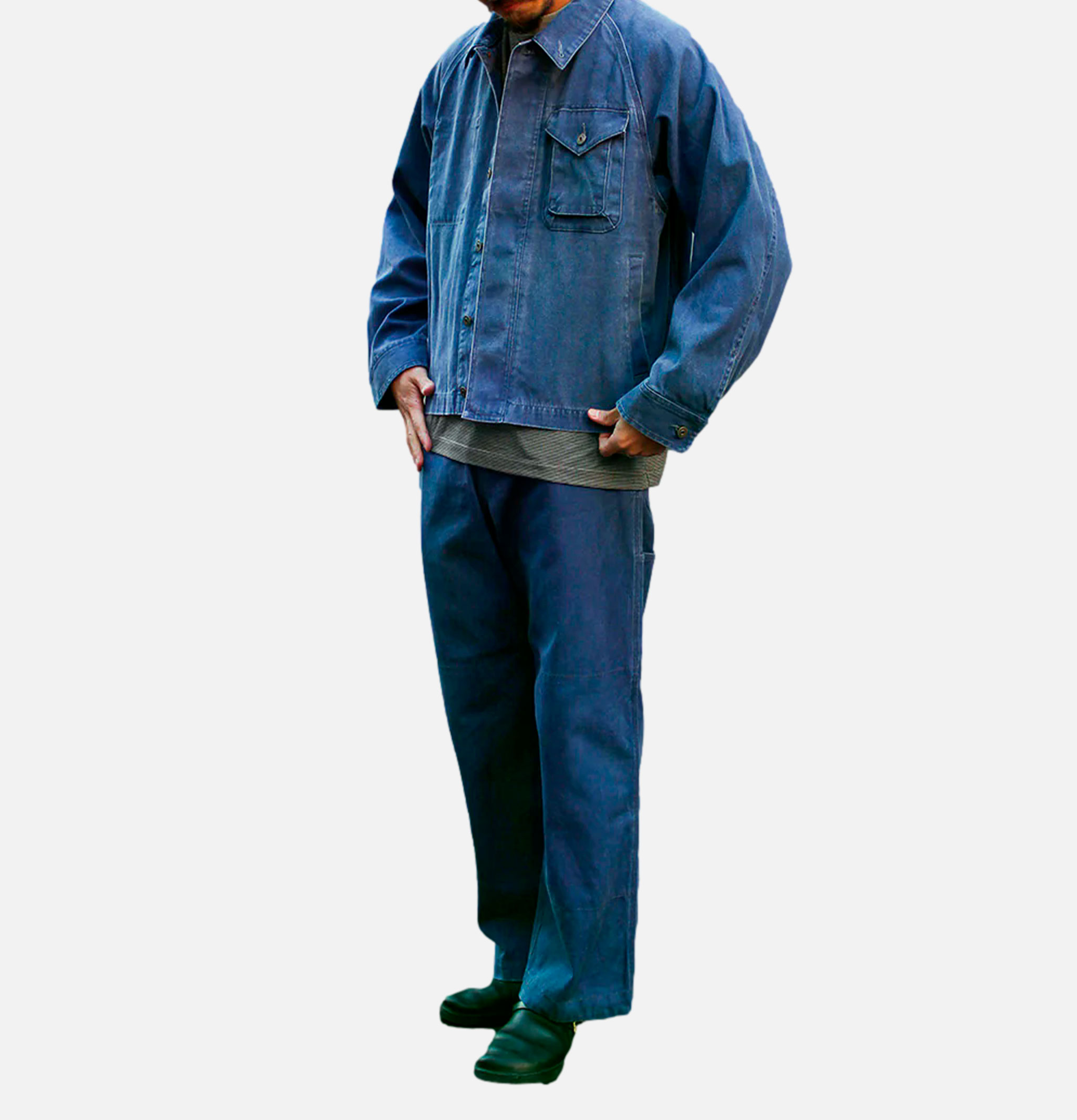 Snow Peak Sulfur Dyed Fade Coverall Blue