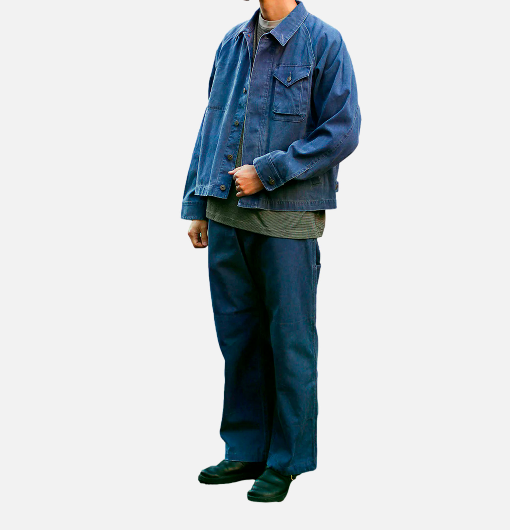 Snow Peak Sulfur Dyed Fade Coverall Blue