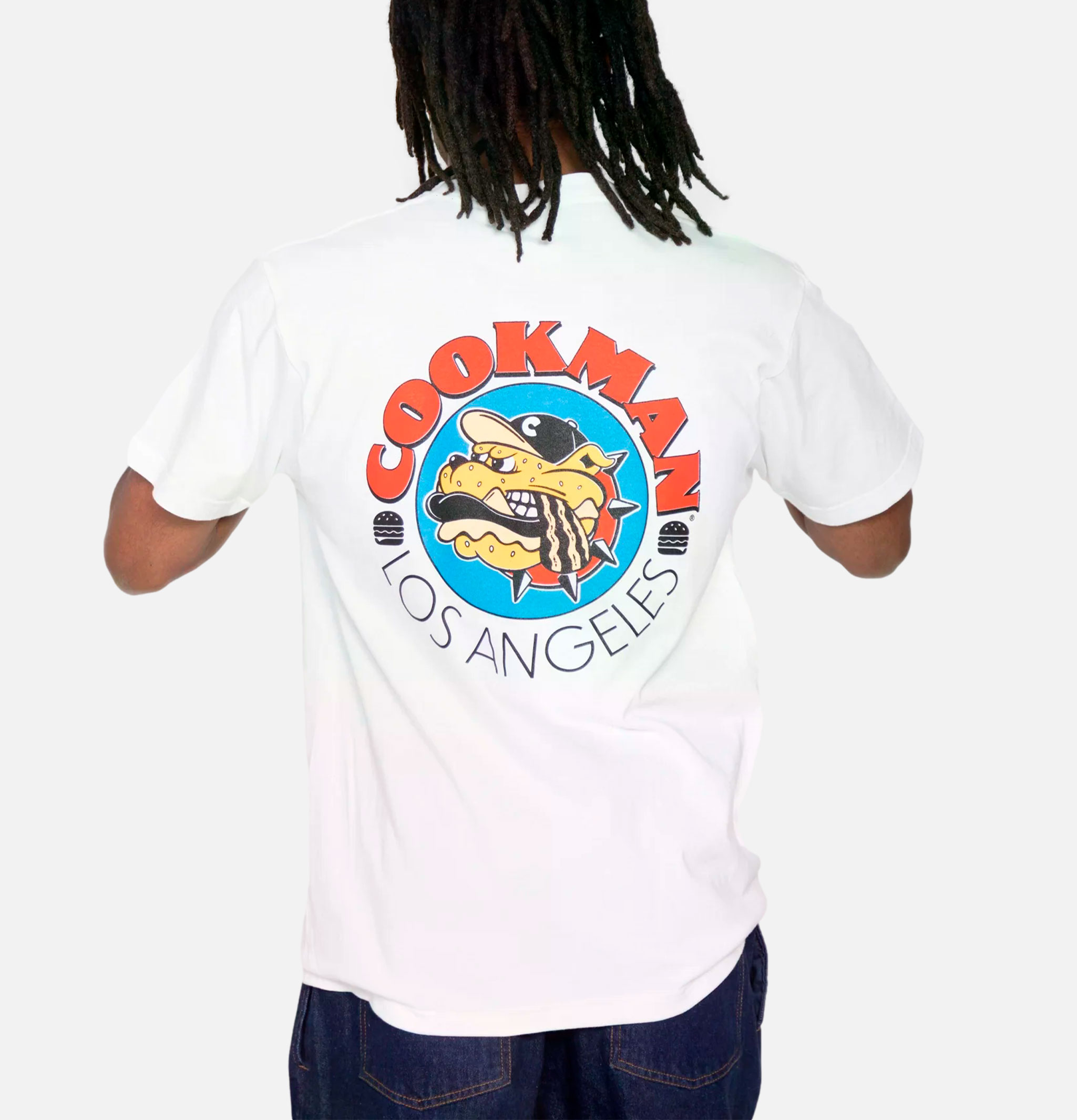 Cookman T-shirt Burger Dog Blanc
