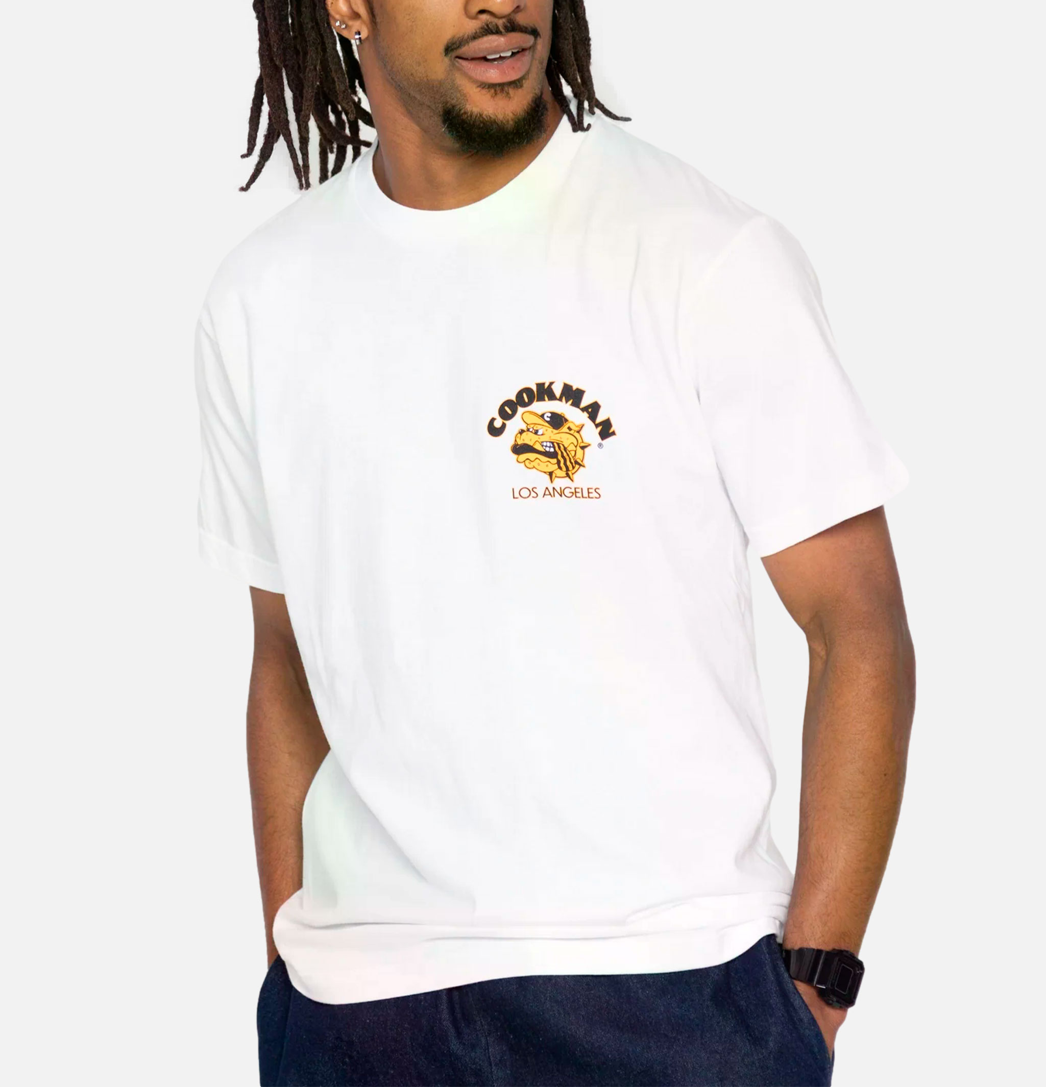 Cookman T-shirt Burger Dog Blanc