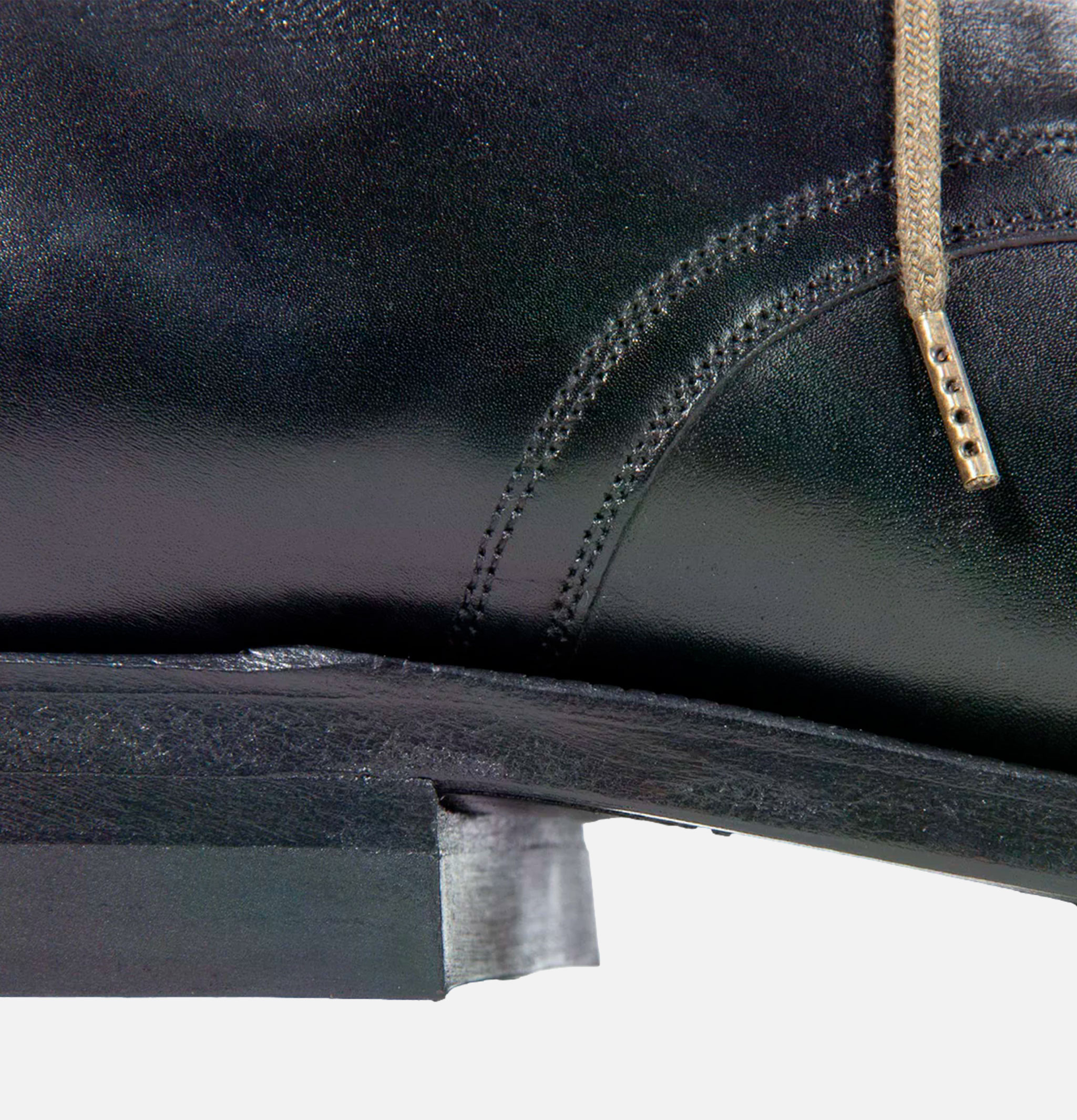 Sanders Navvy Cut Shoe Nero Kangaroo